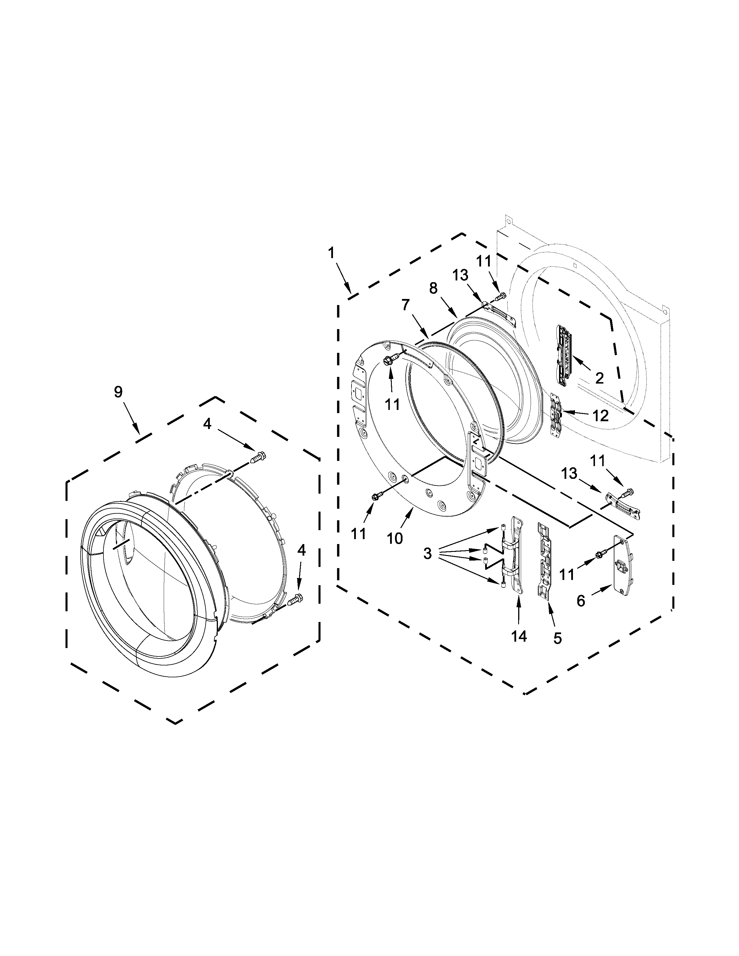 Whirlpool WGD8740DC0 door parts diagram