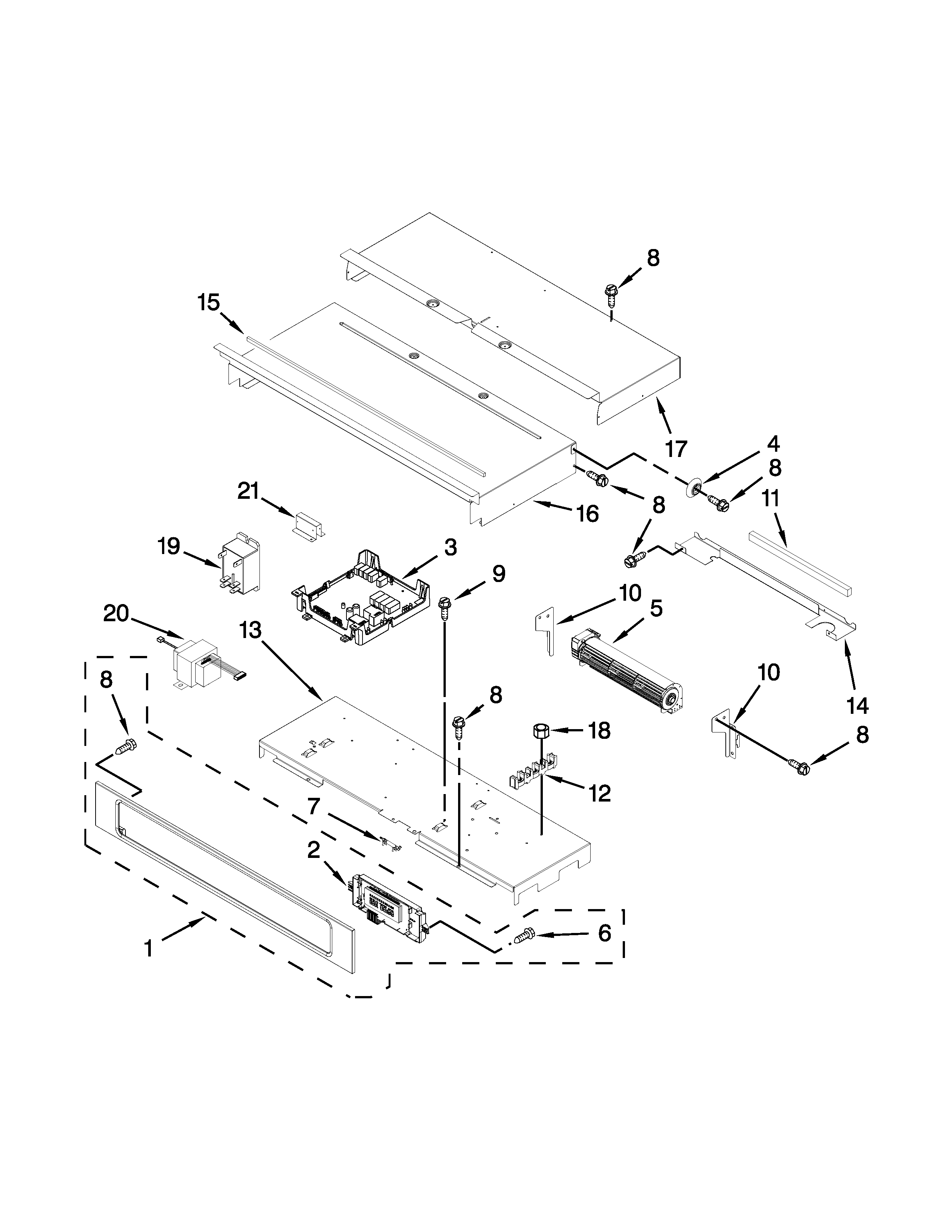 KitchenAid KEBS109BSP01 control panel parts diagram
