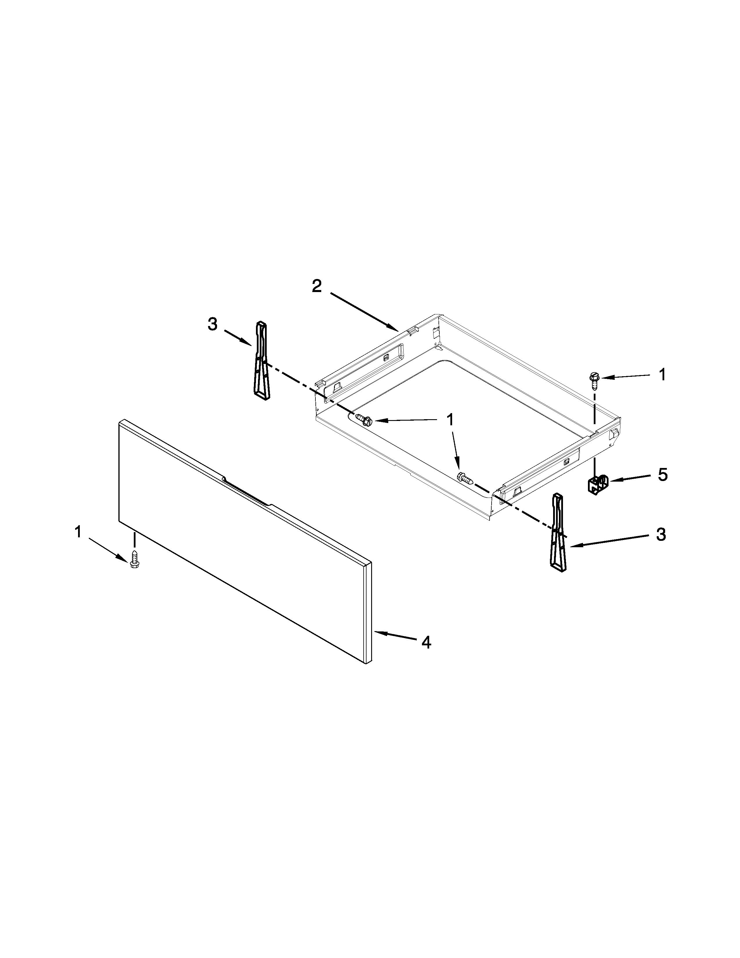 Whirlpool WFE540H0AW1 drawer parts diagram