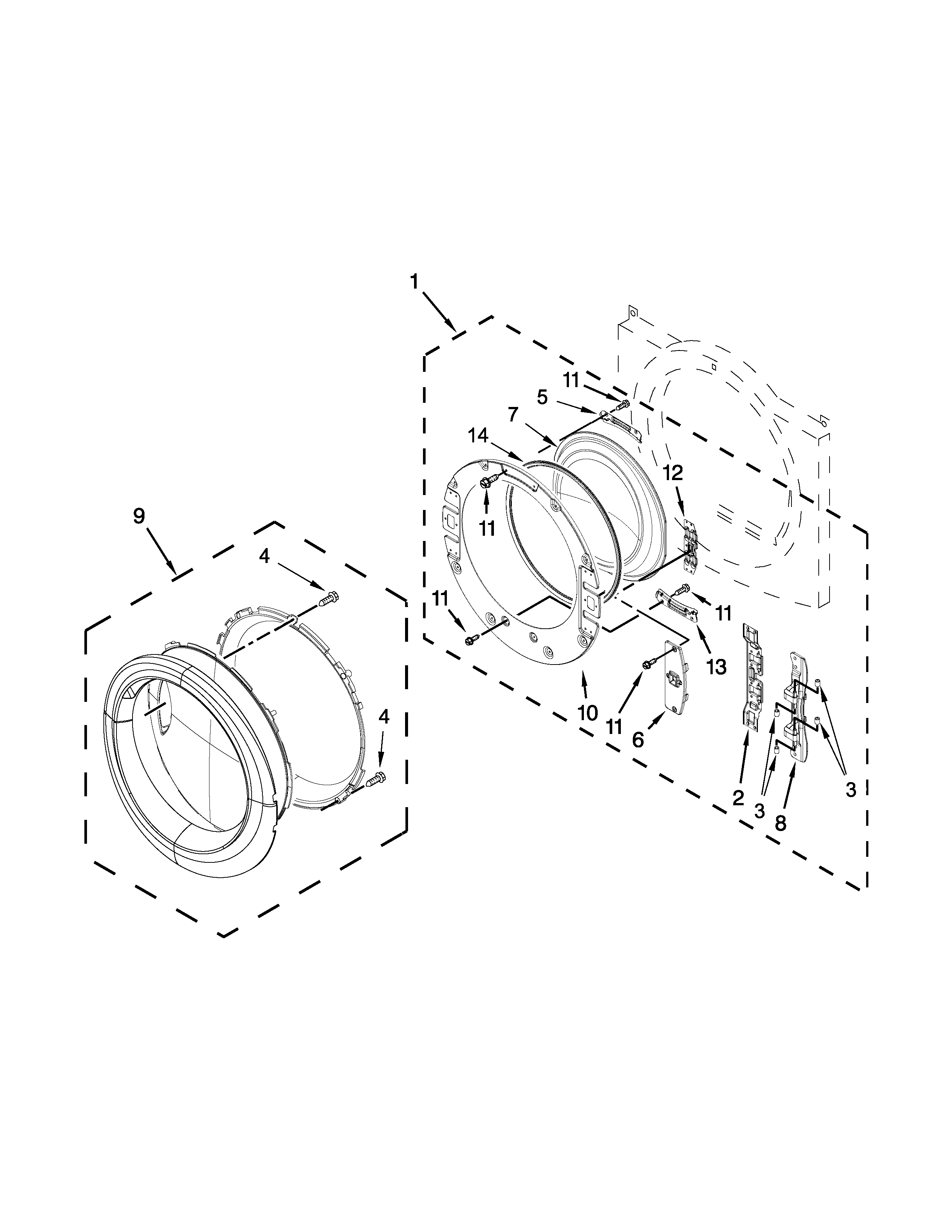 Whirlpool YWED81HEDW0 door parts diagram