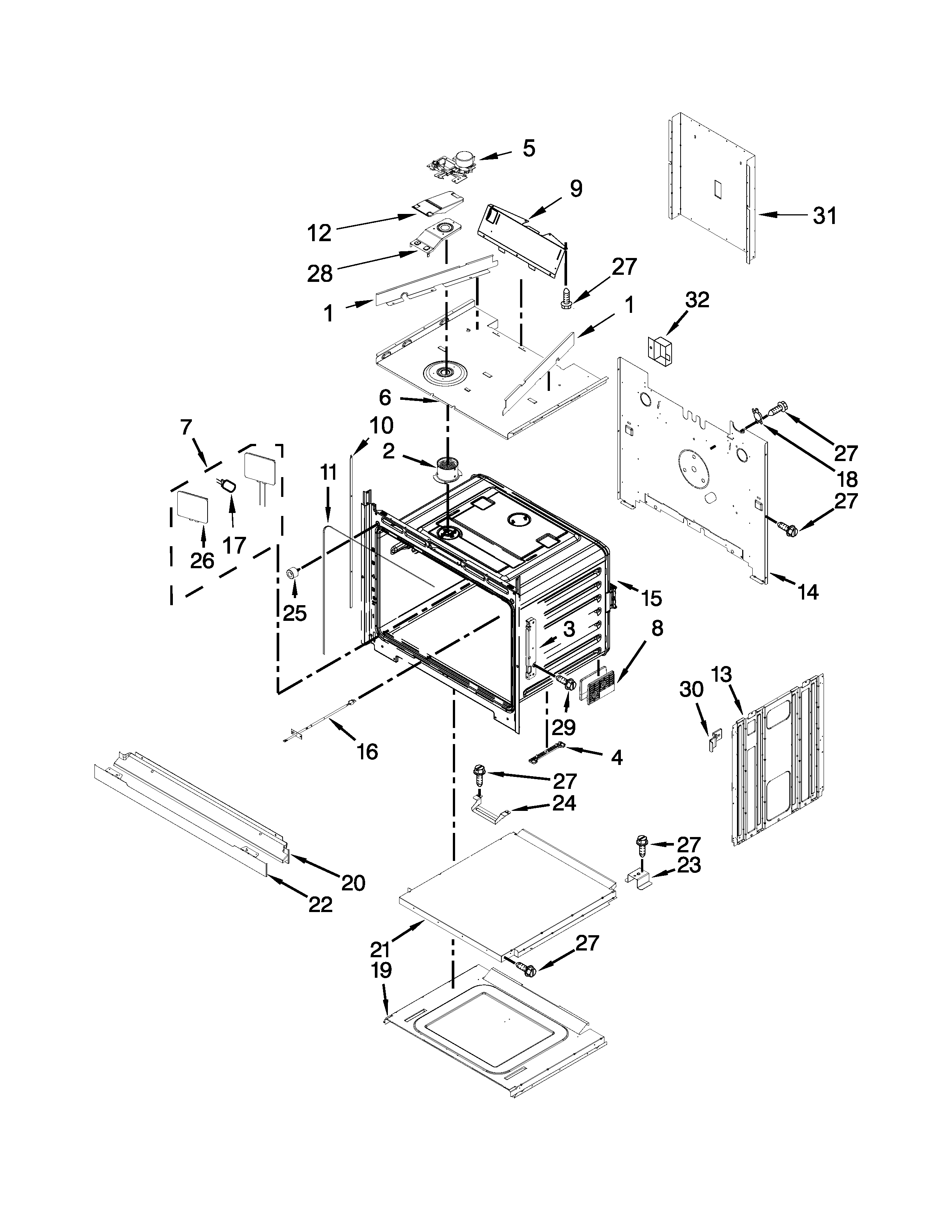 KitchenAid KEBK276BSS01 lower oven parts diagram