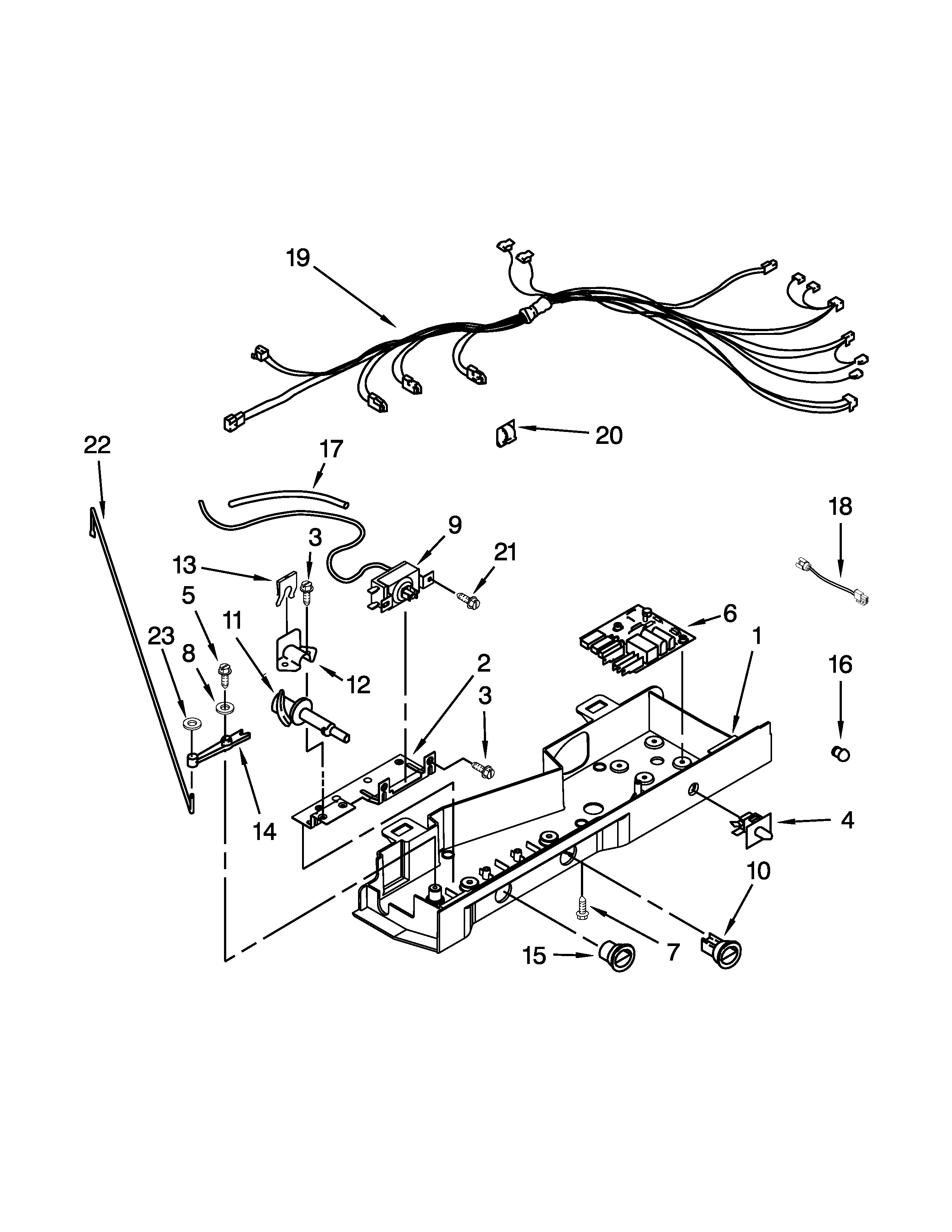 Whirlpool WRS322FDAM00 control box parts diagram