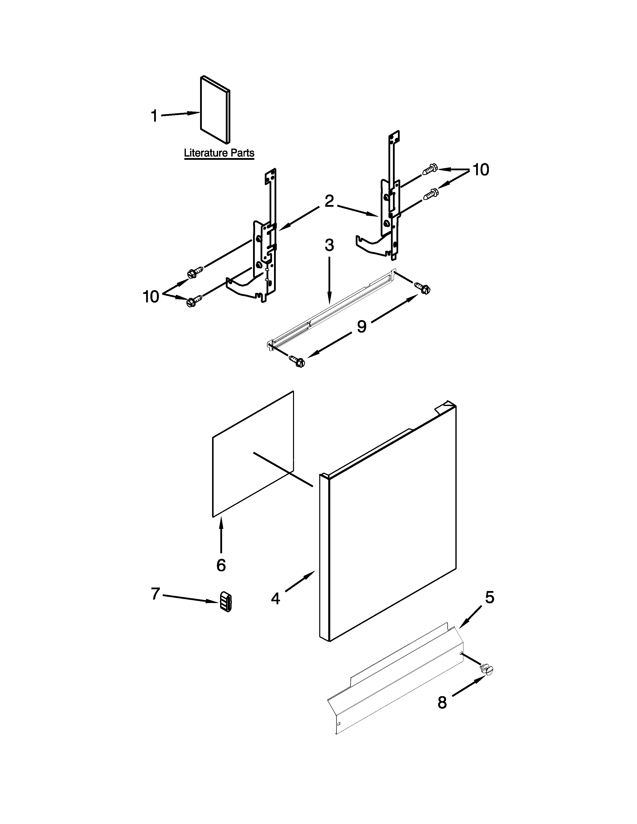 Ikea IUD6100BB3 door and panel parts diagram