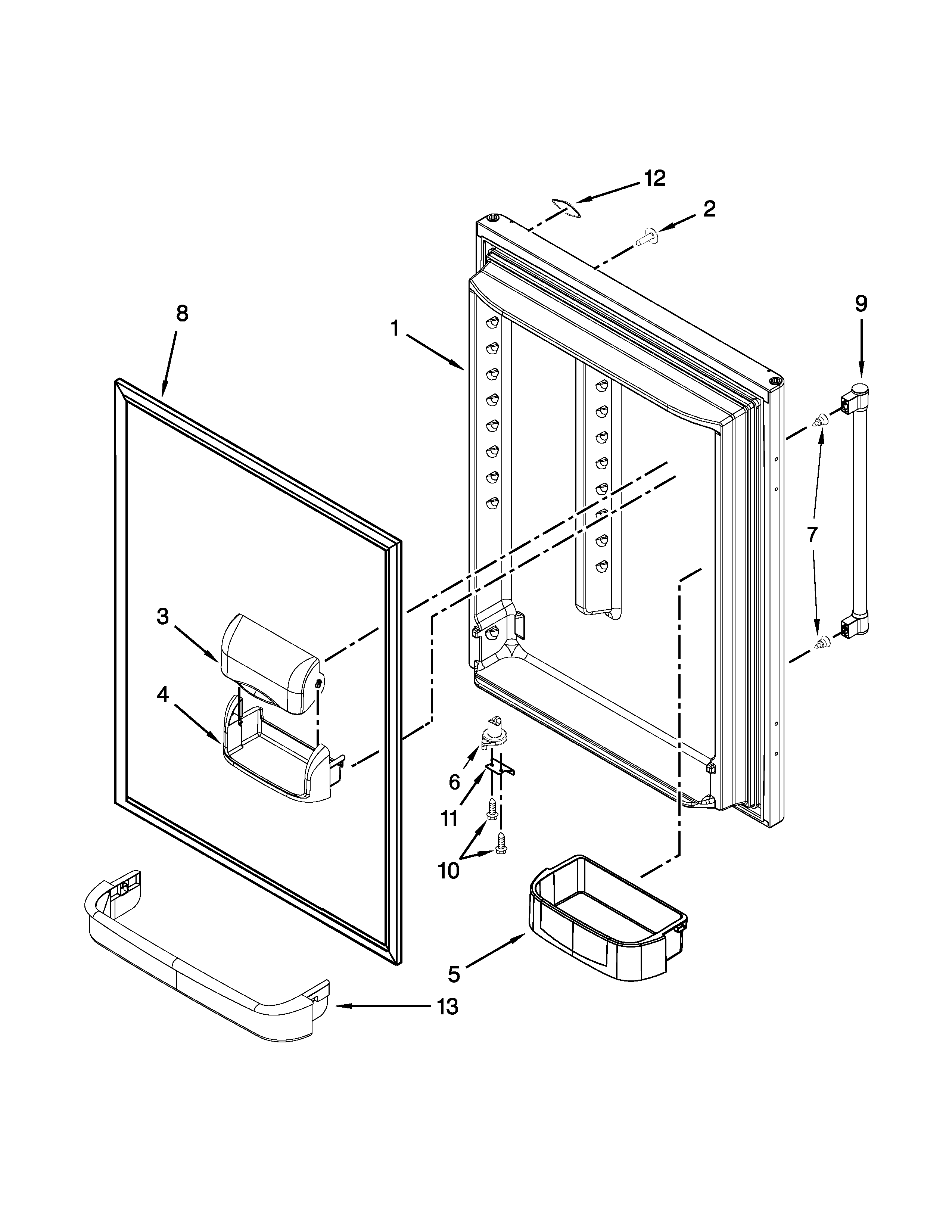 Maytag MBF1958DEE00 refrigerator door parts diagram