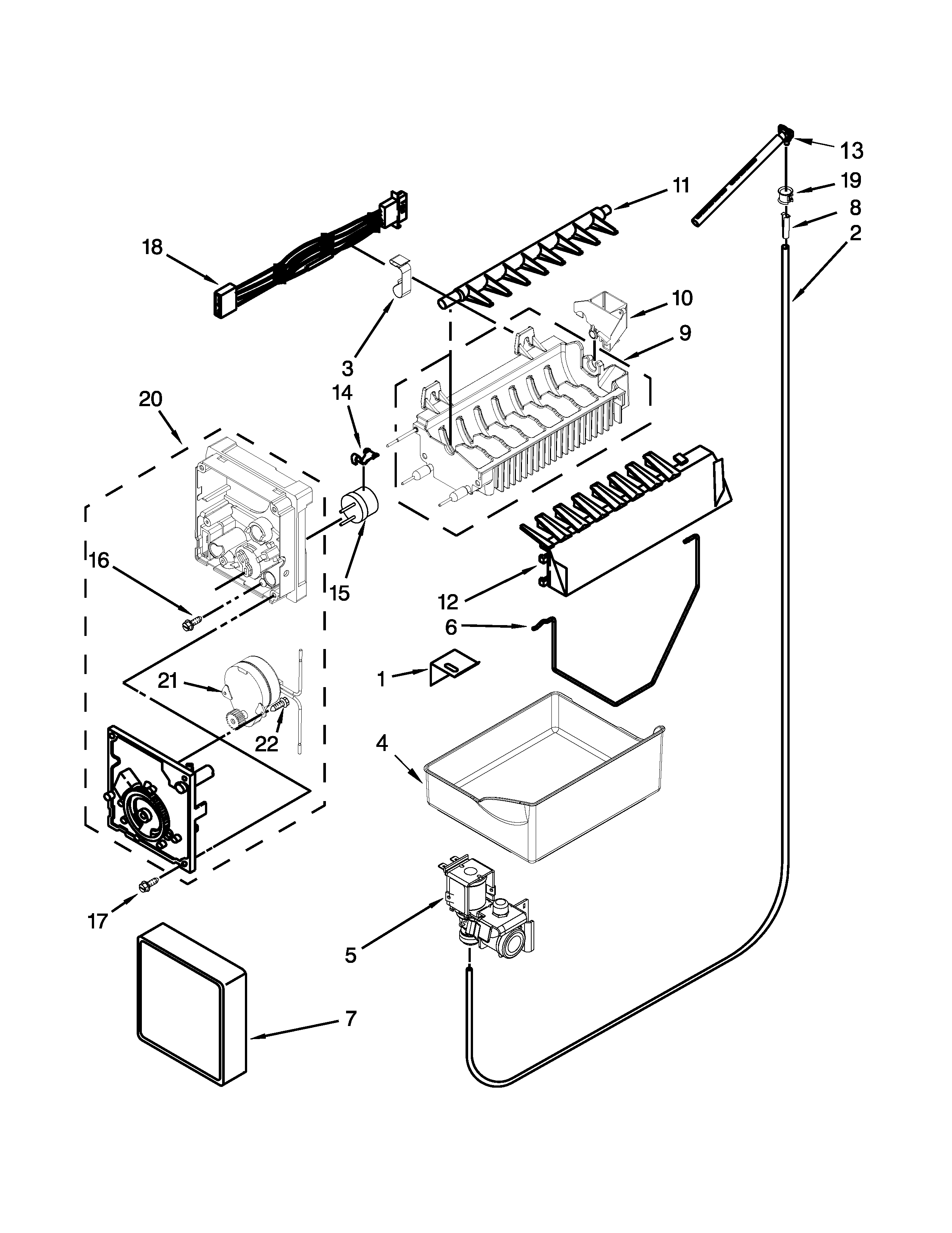 Maytag MBF1958DEE00 icemaker parts diagram
