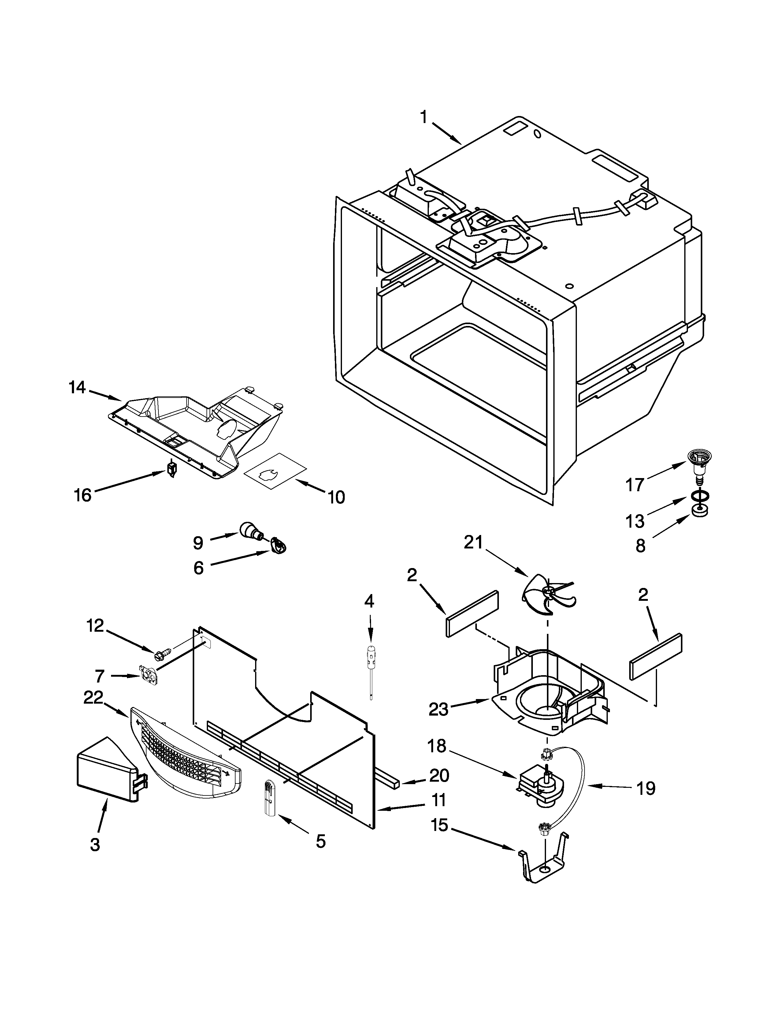 Maytag MBF1953DEE00 freezer liner parts diagram