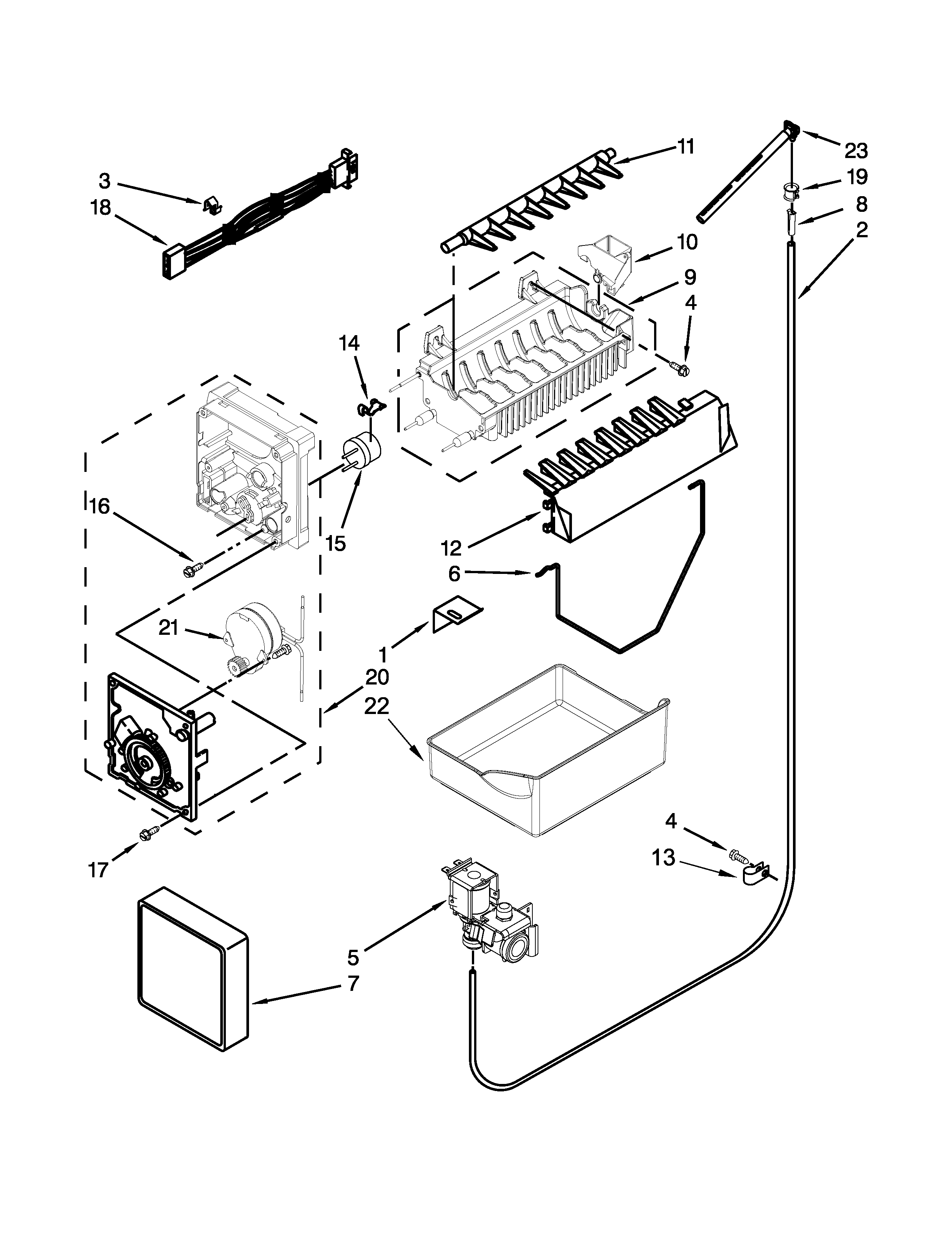 Maytag MBF1953DEE00 icemaker parts diagram