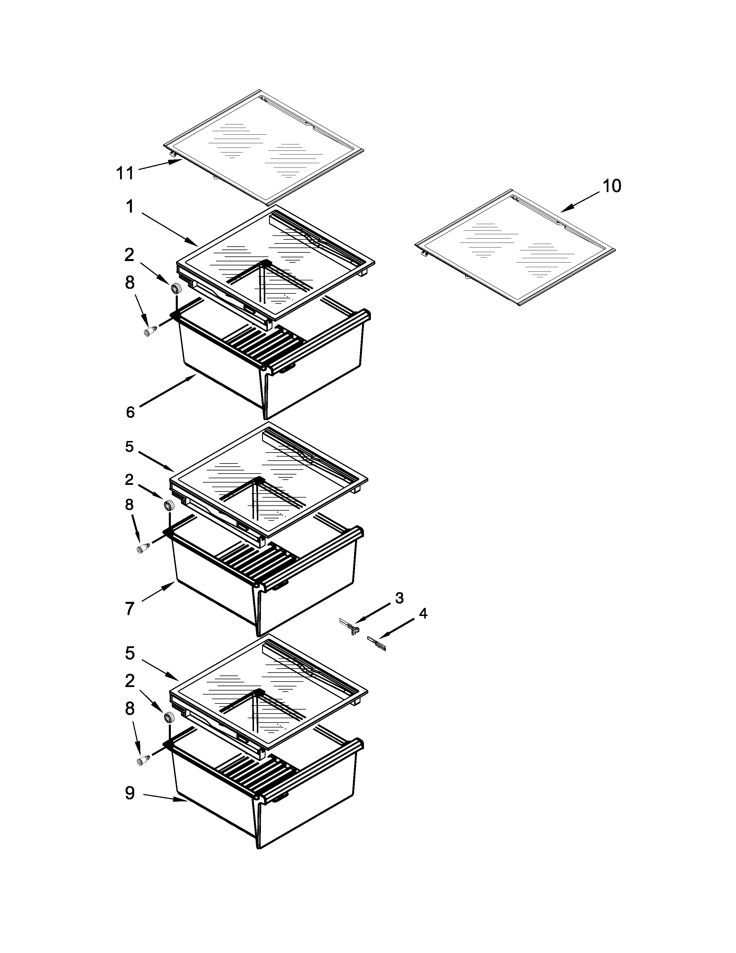 Maytag MSB26C6MDH00 refrigerator shelf parts diagram