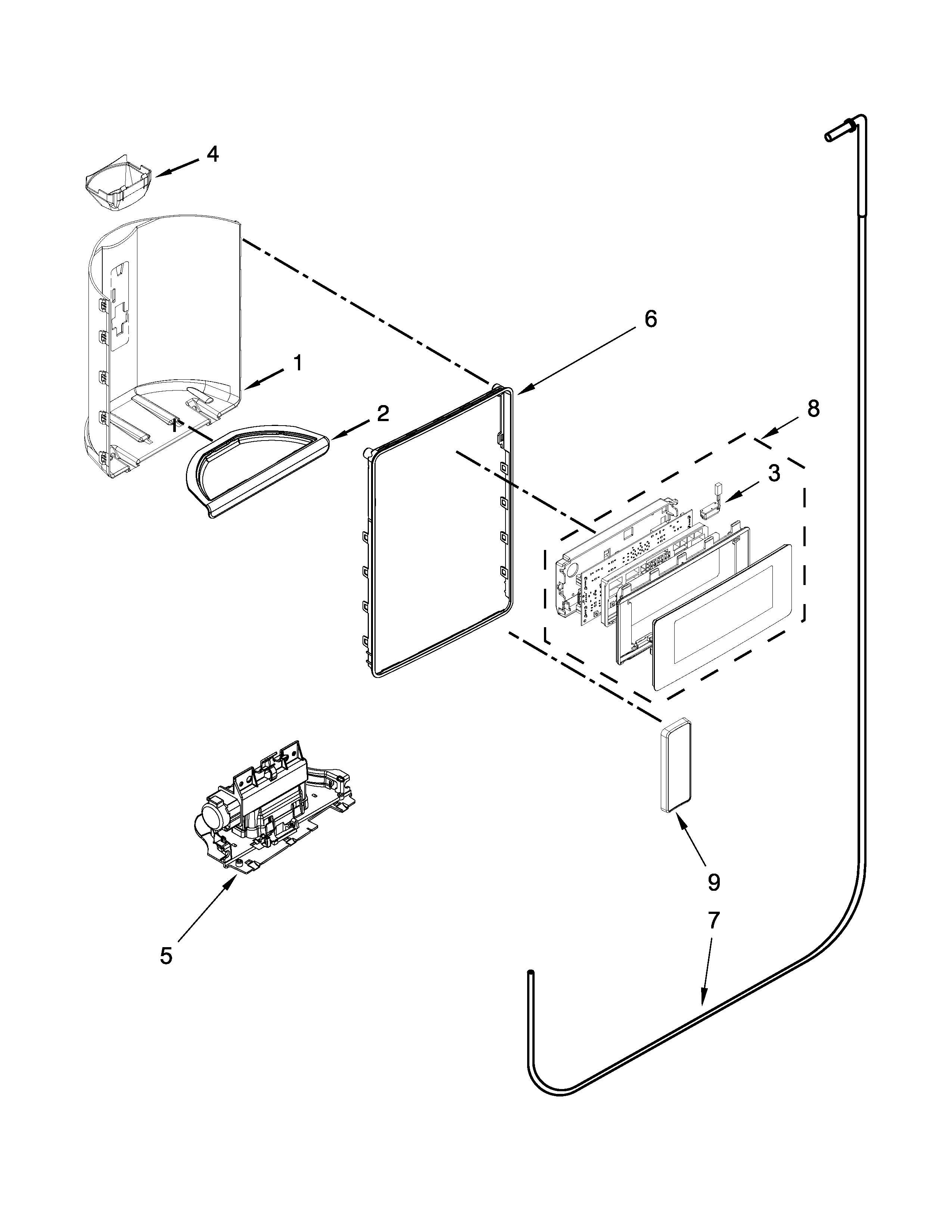Maytag MSB26C6MDH00 dispenser parts diagram