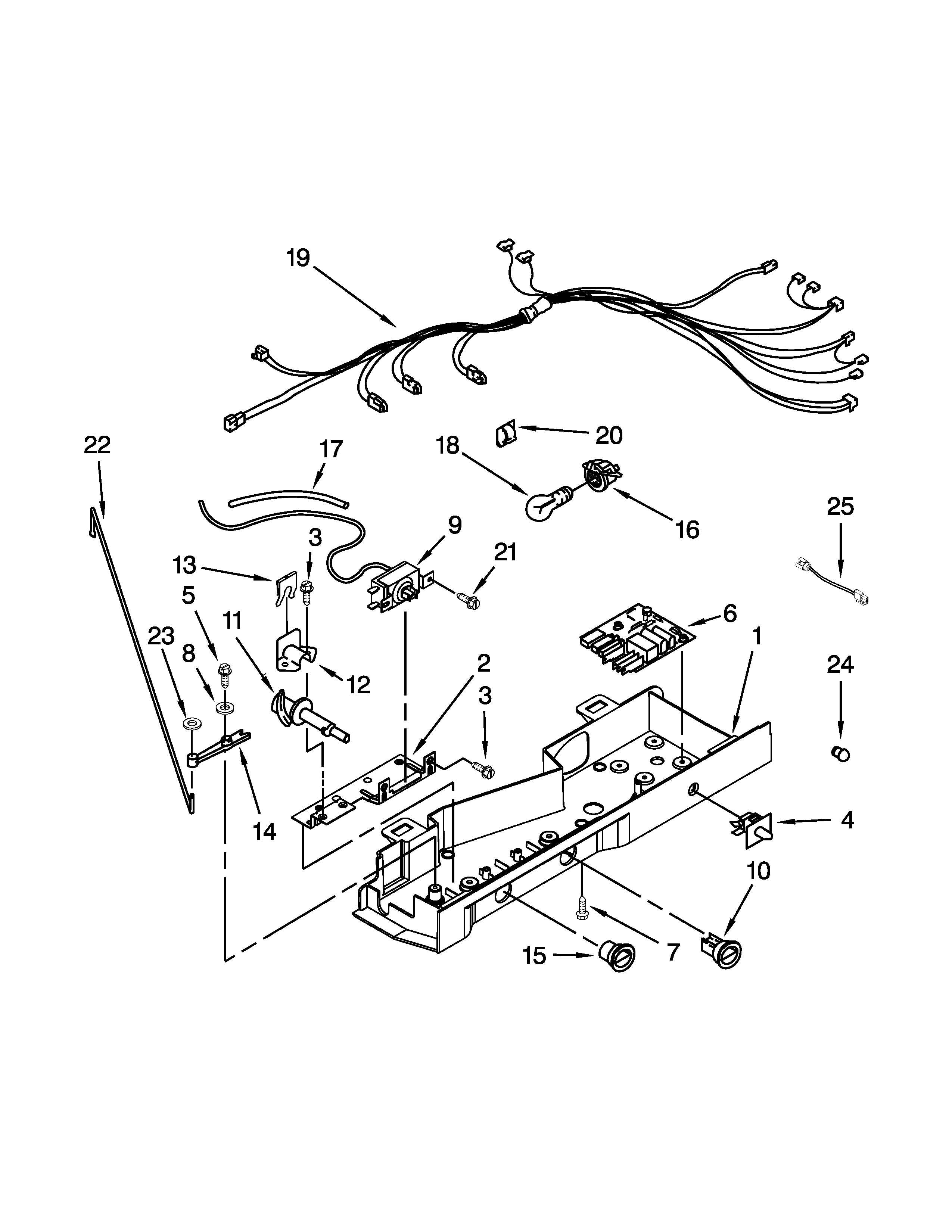 Amana ASD2275BRB01 control box parts diagram