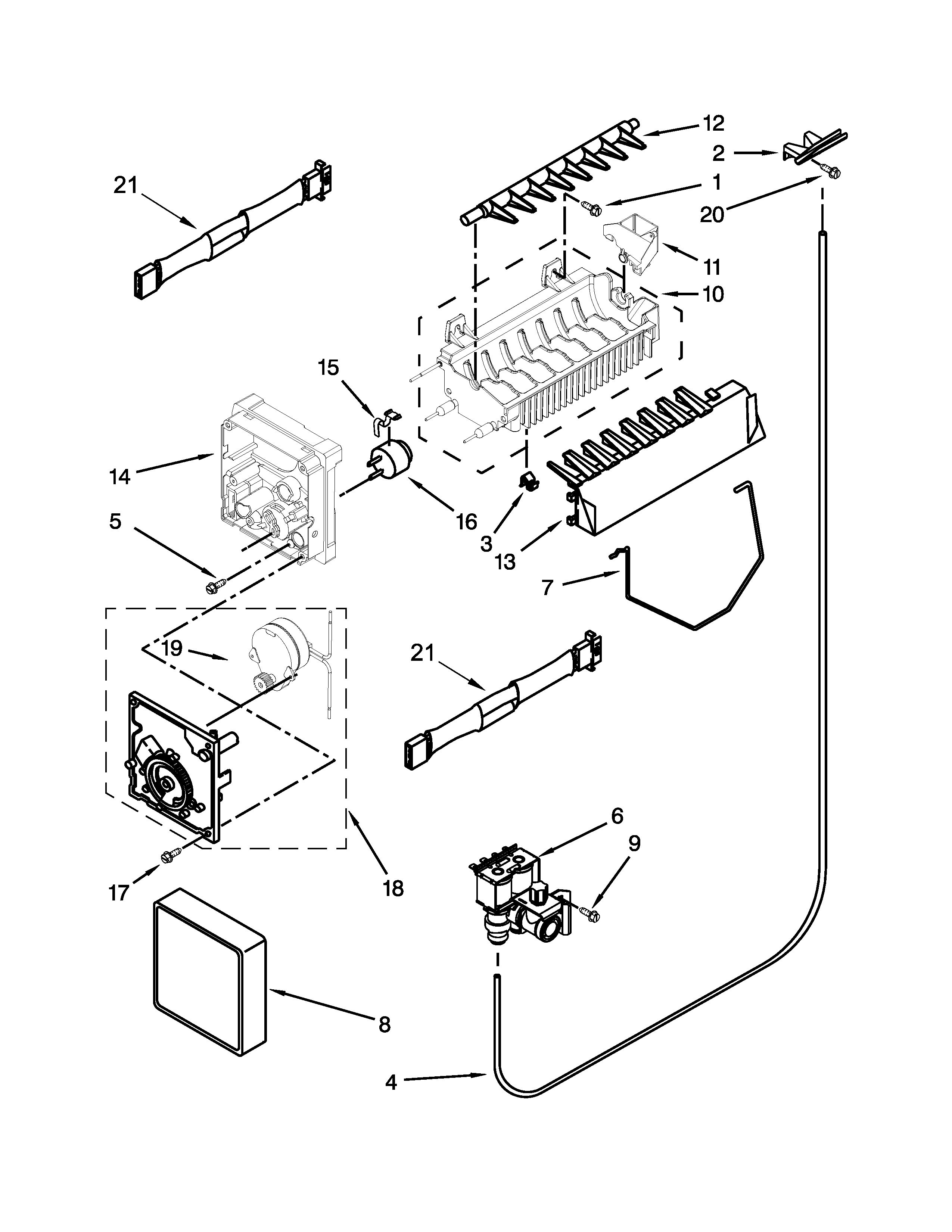 Whirlpool WRS322FDAB01 ice maker parts diagram