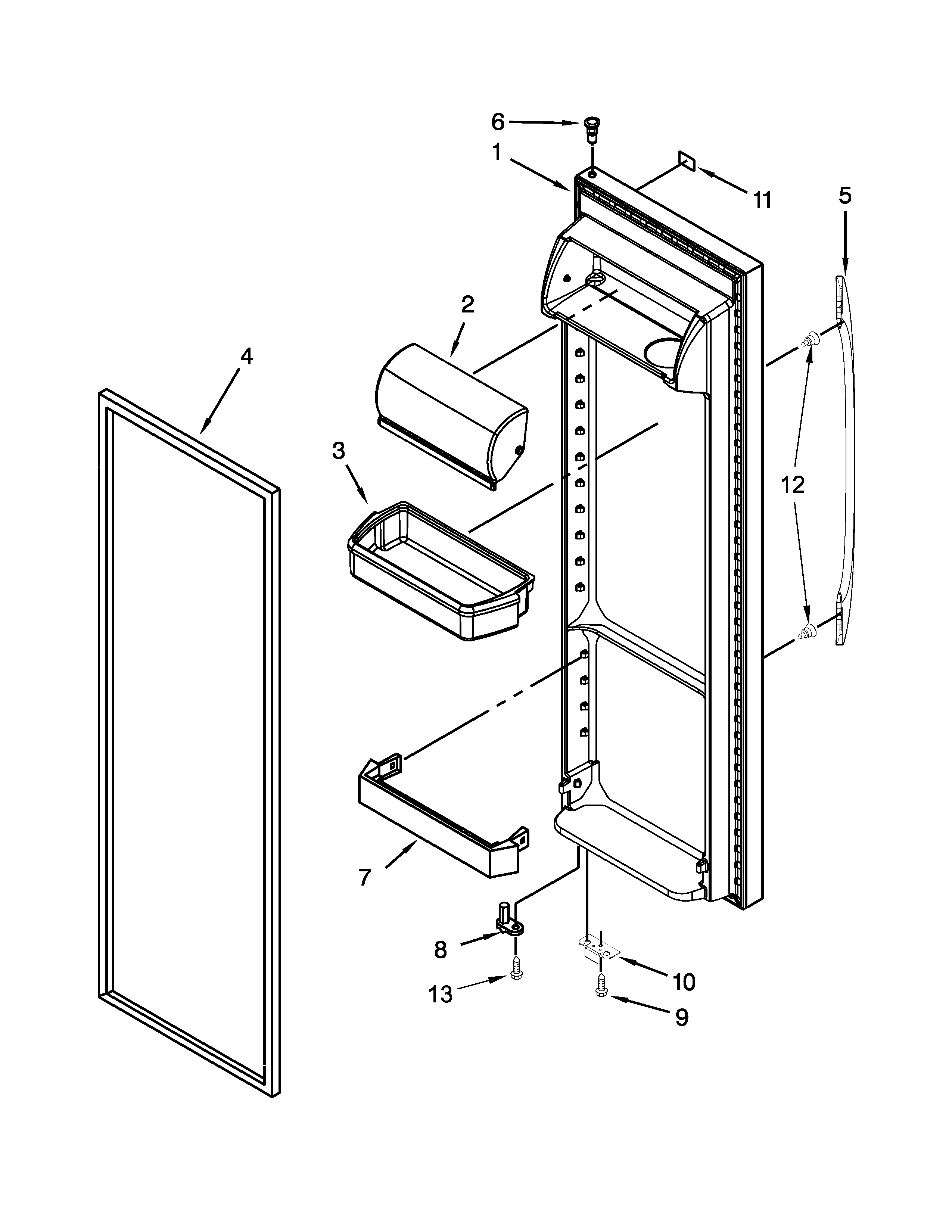 Maytag MSF22D4XAB01 refrigerator door diagram