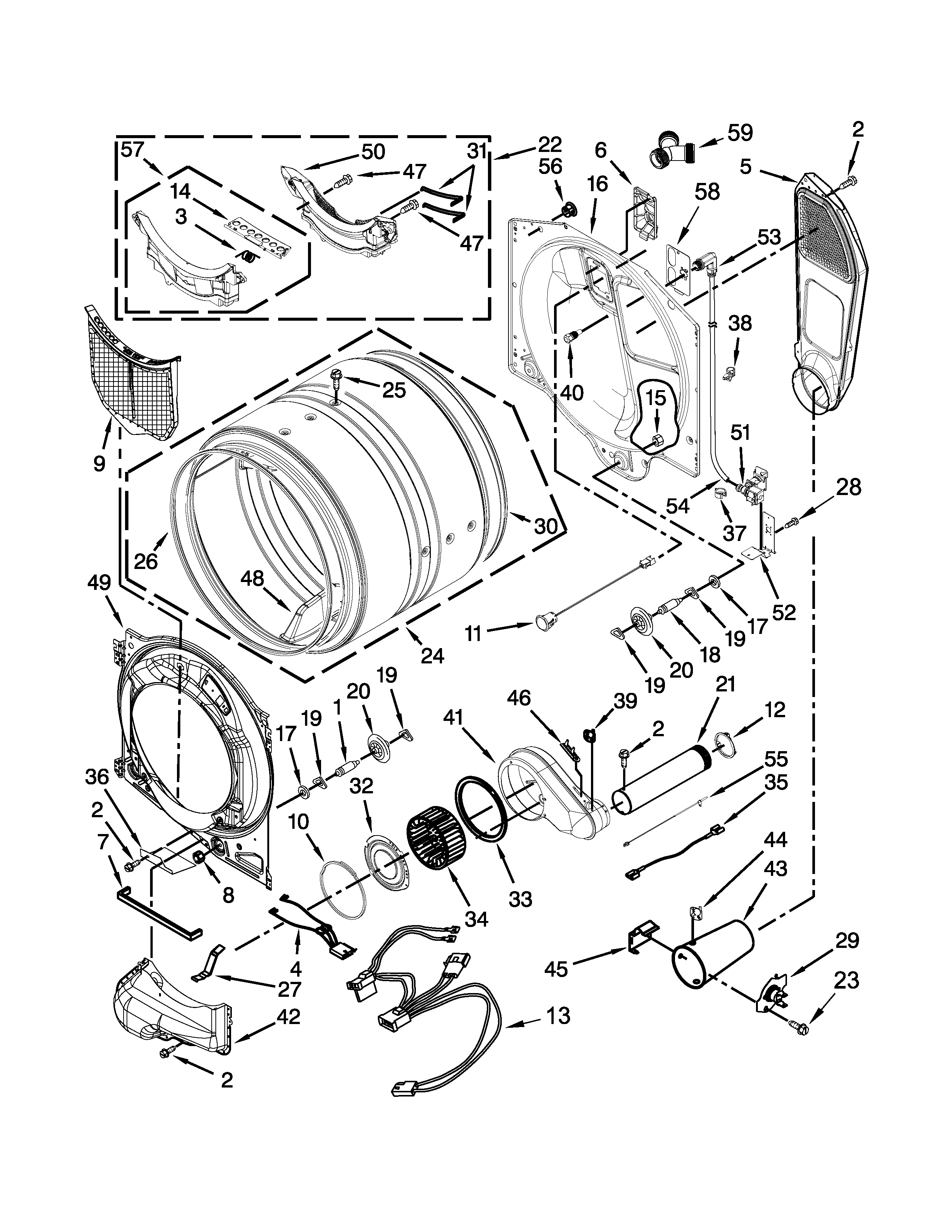 Maytag MGD7100DW0 bulkhead parts diagram