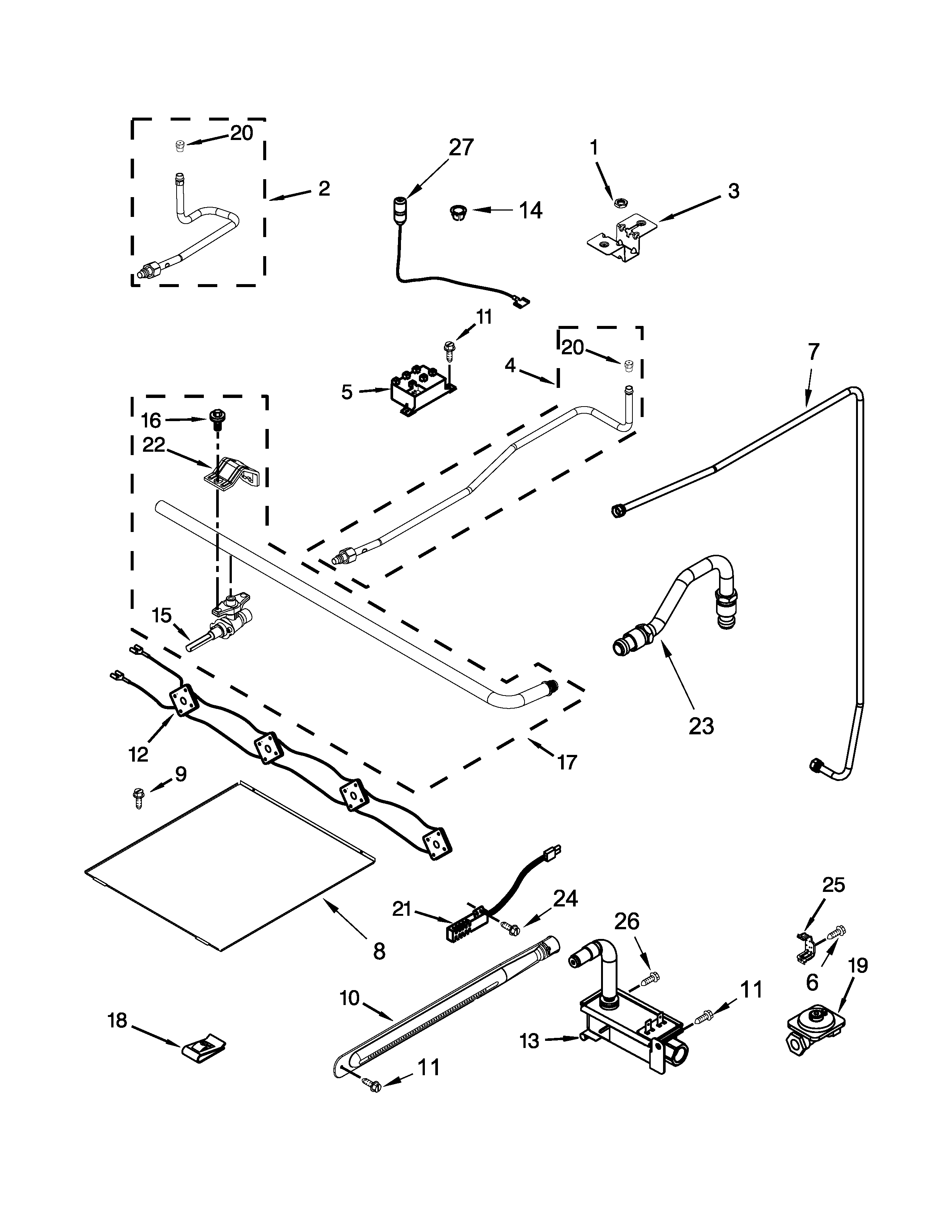Ikea IGS350BW0 manifold parts diagram