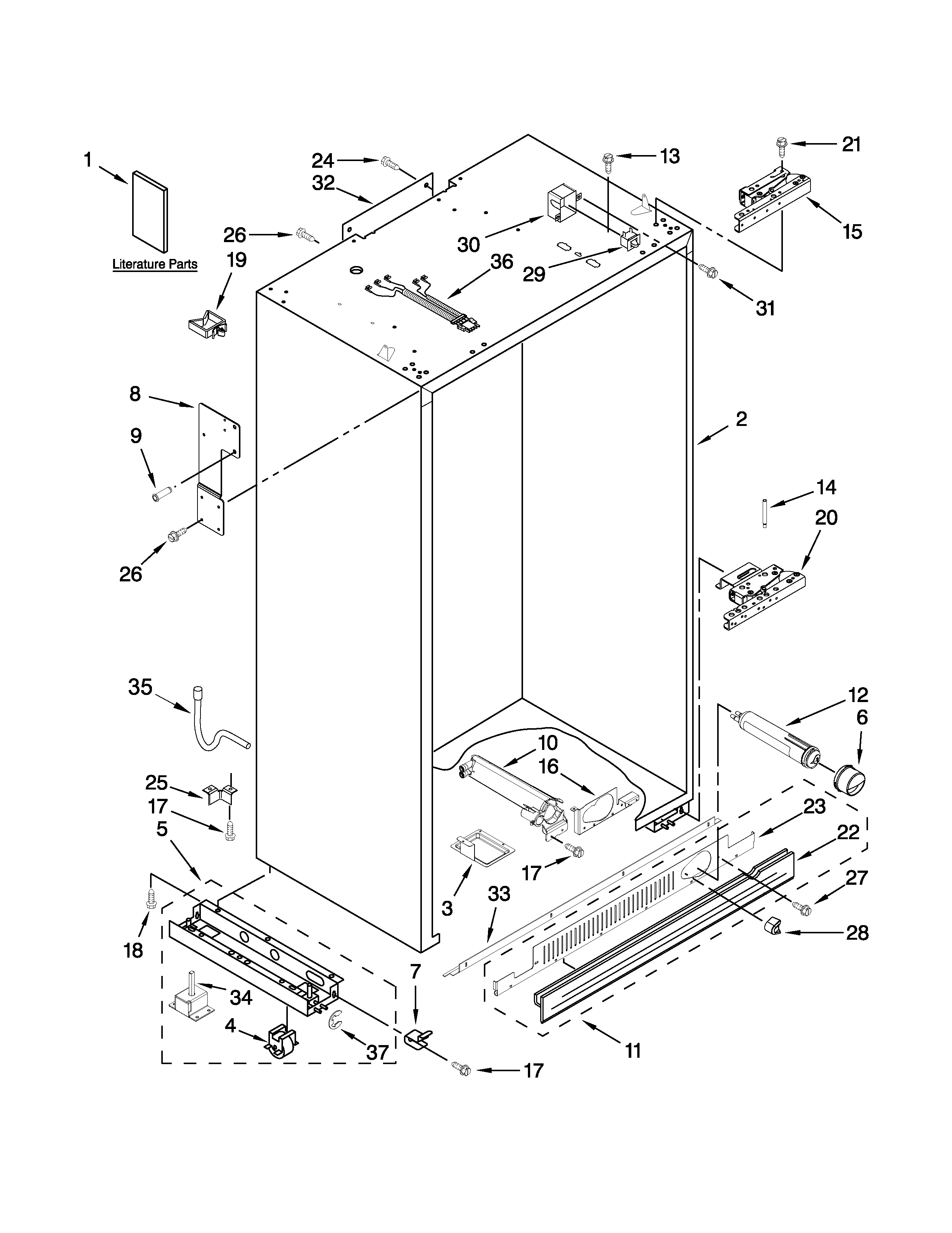 Jenn-Air JS42NXFXDW05 cabinet parts diagram