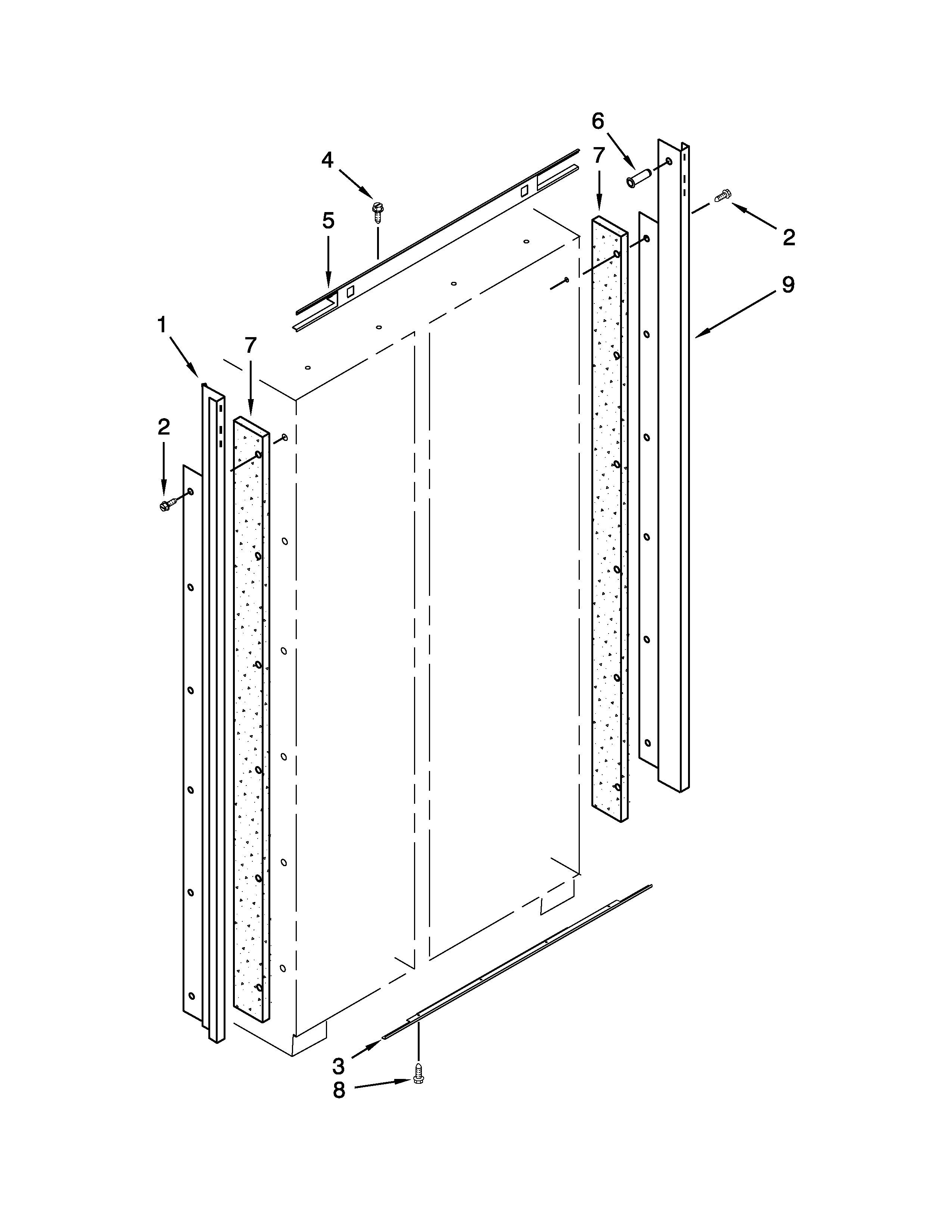Jenn-Air JS42NXFXDW05 cabinet trim parts diagram