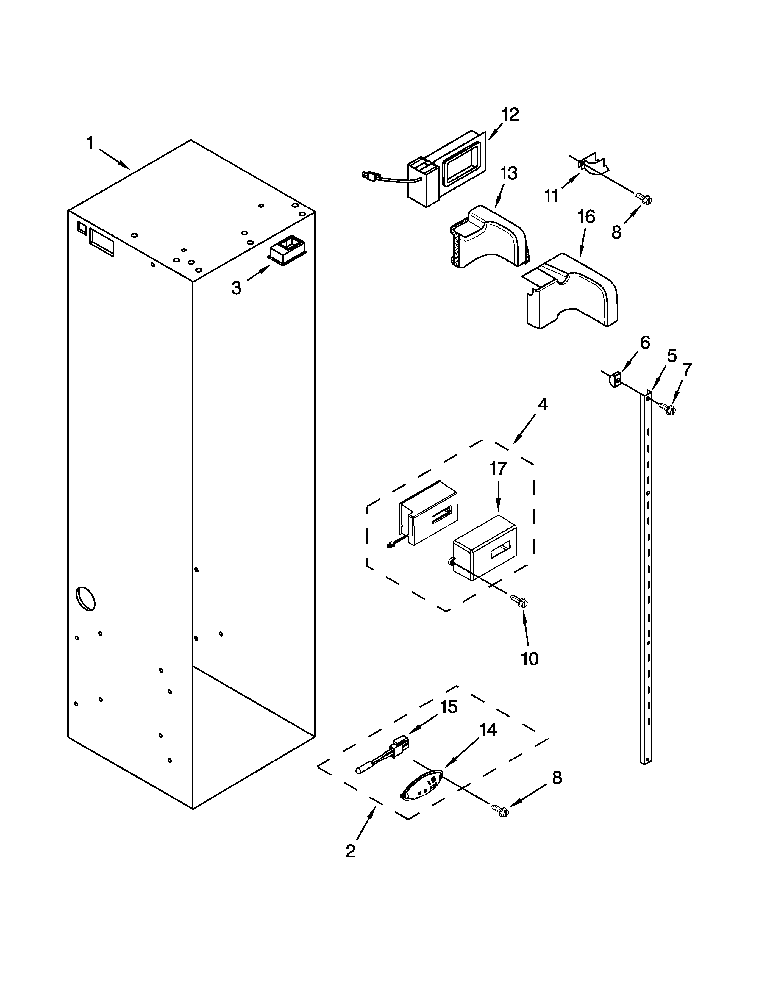 Jenn-Air JS42NXFXDW05 refrigerator liner parts diagram