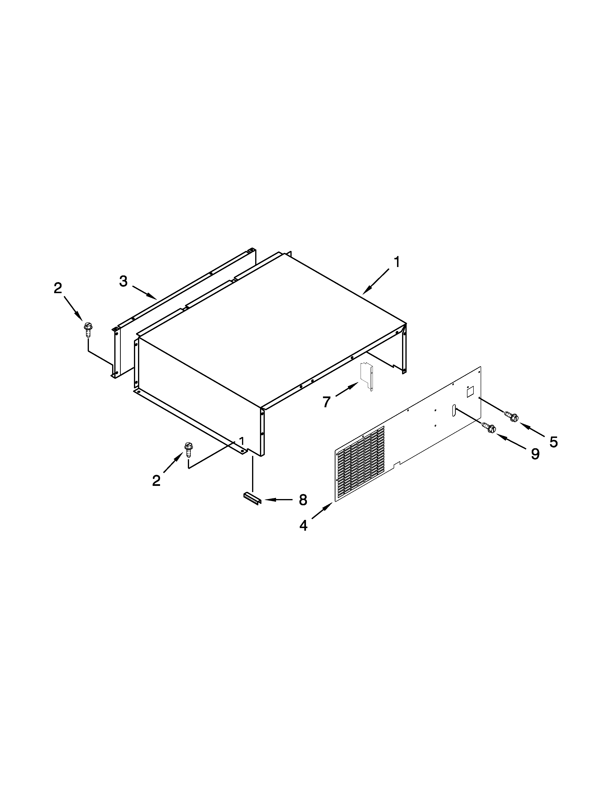 Jenn-Air JS42NXFXDW05 top grille and unit cover parts diagram