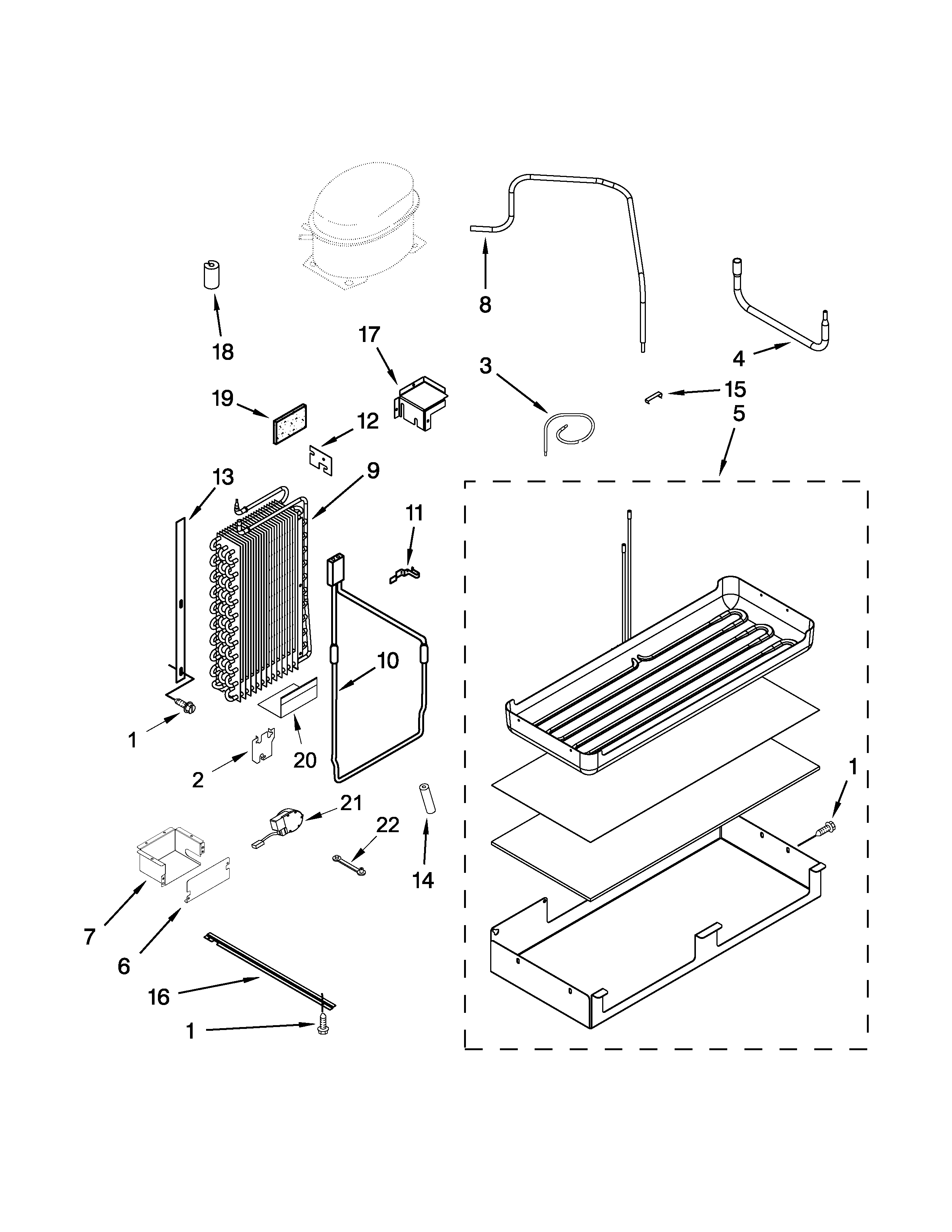 Jenn-Air JS42NXFXDW05 lower unit and tube parts diagram