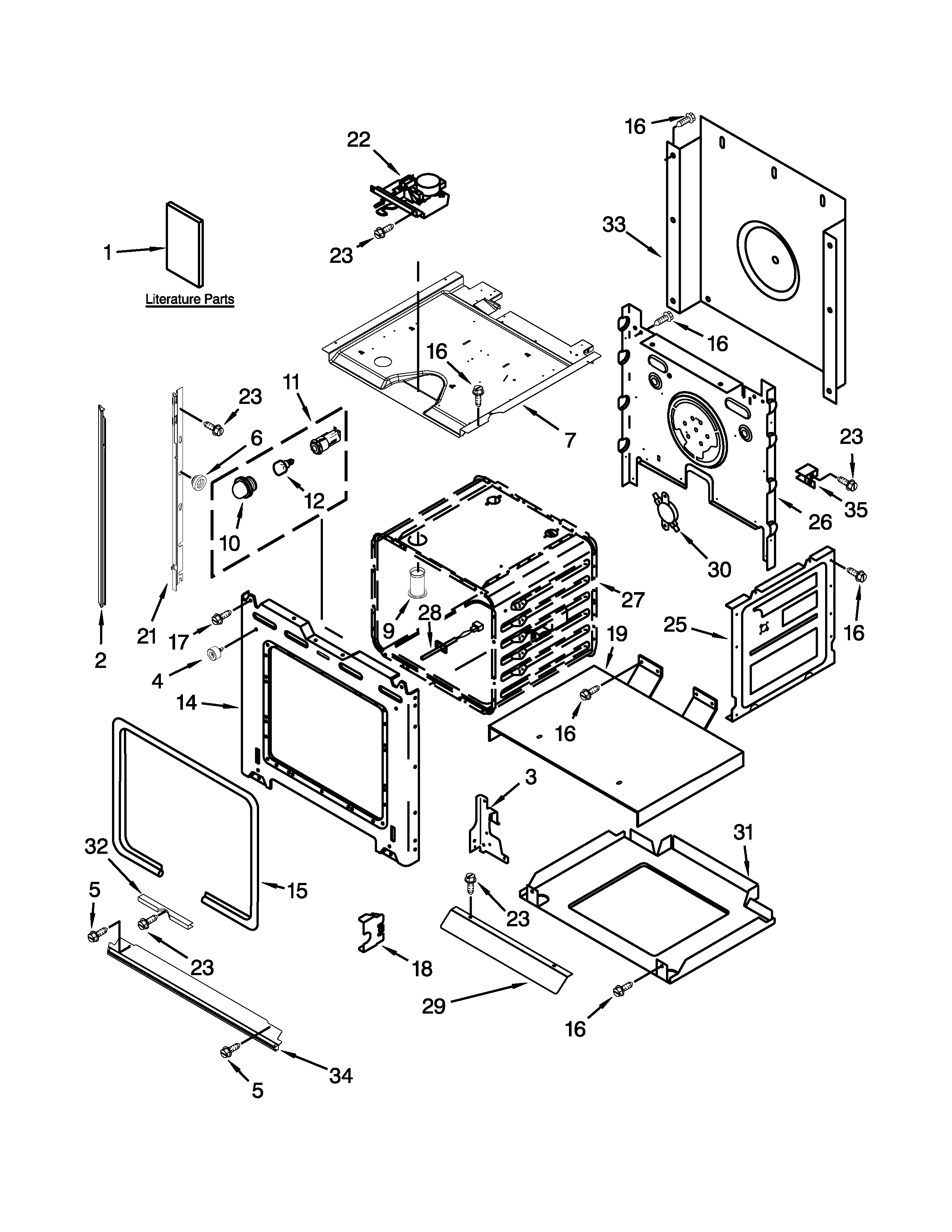Whirlpool RBS307PVB04 oven parts diagram