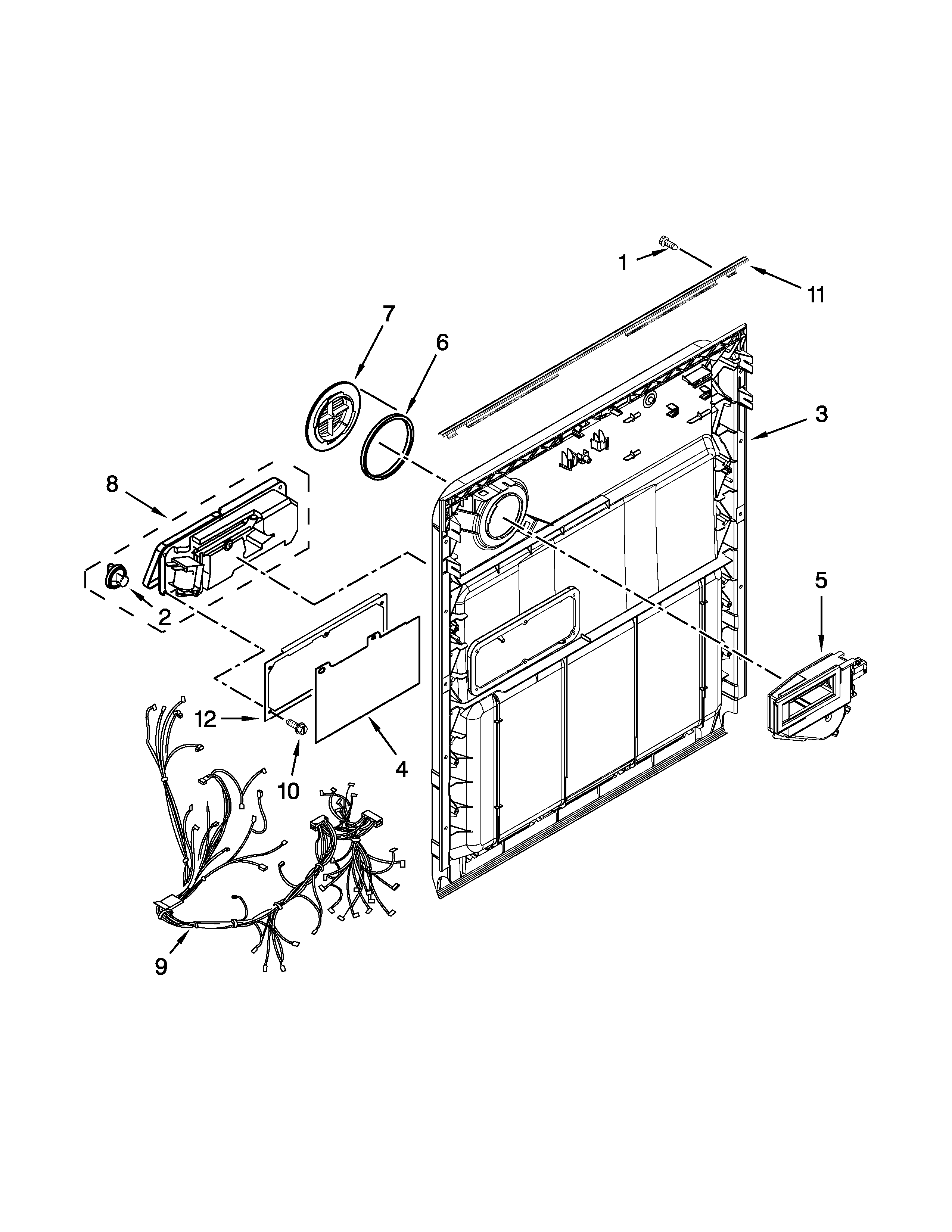 Whirlpool WDT710PAYB4 inner door parts diagram
