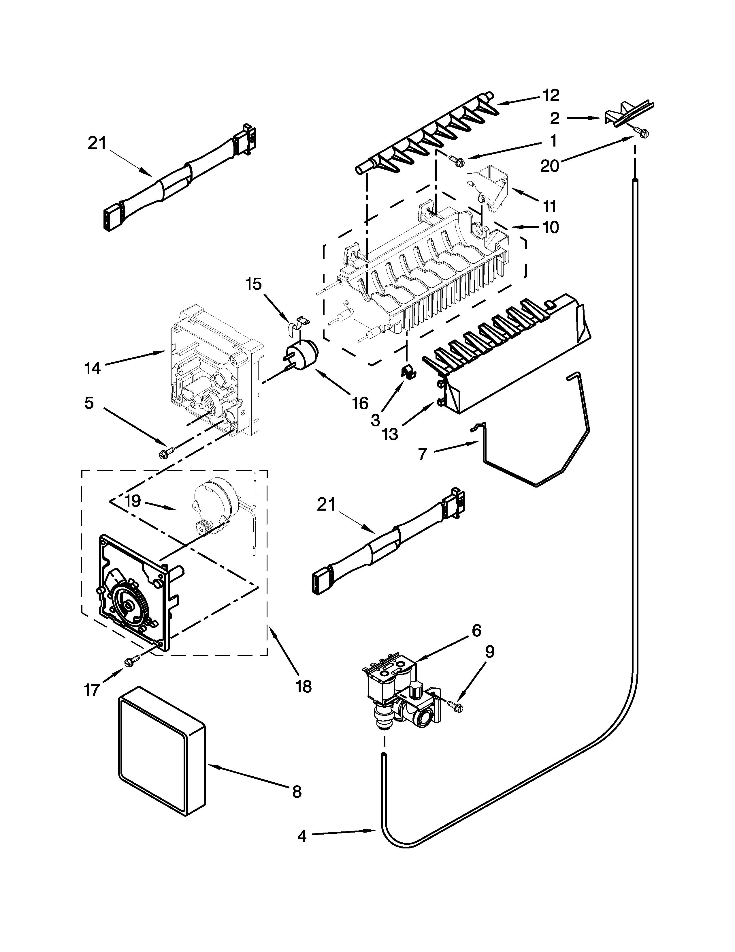 Whirlpool WRS322FDAM02 ice maker parts diagram