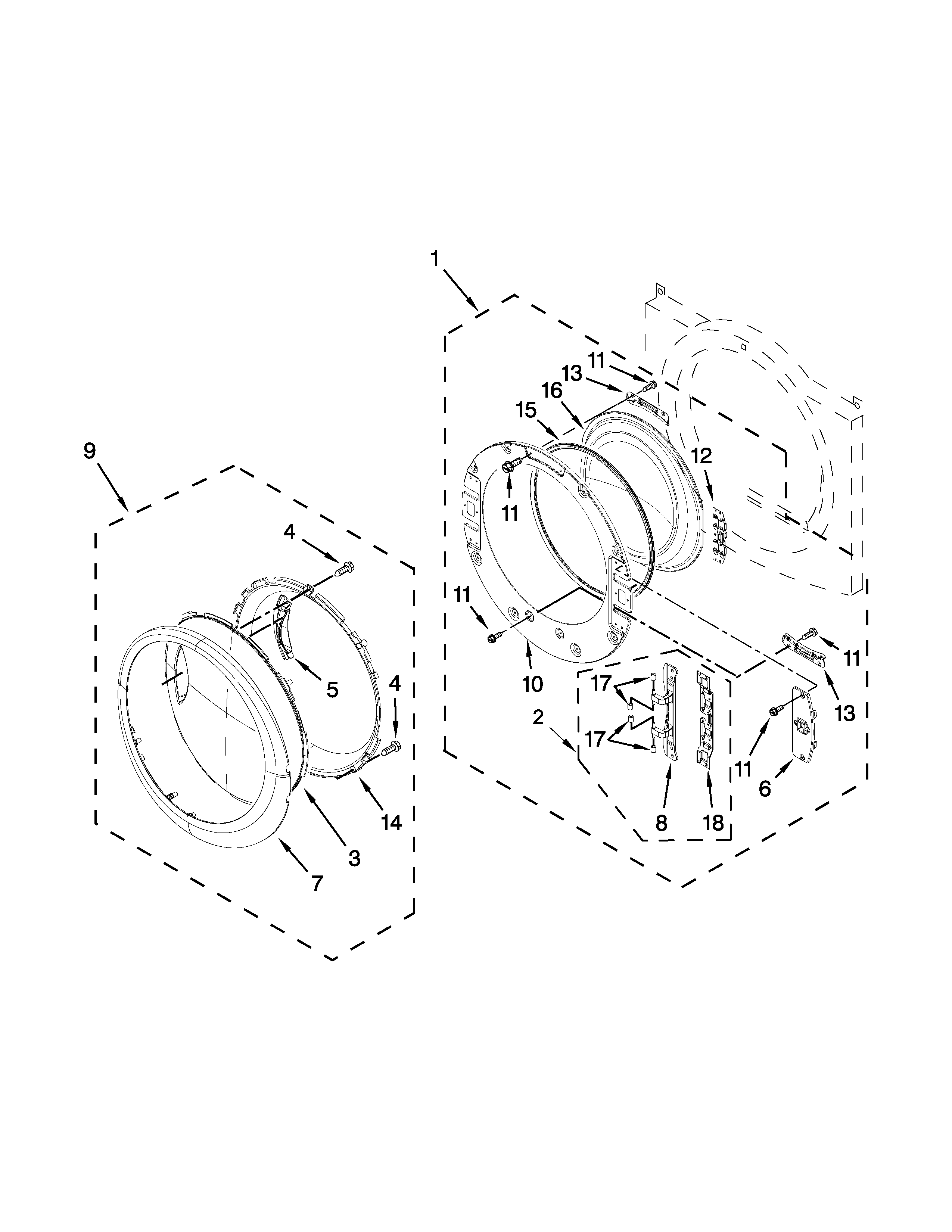 Whirlpool WED97HEDW0 door parts diagram