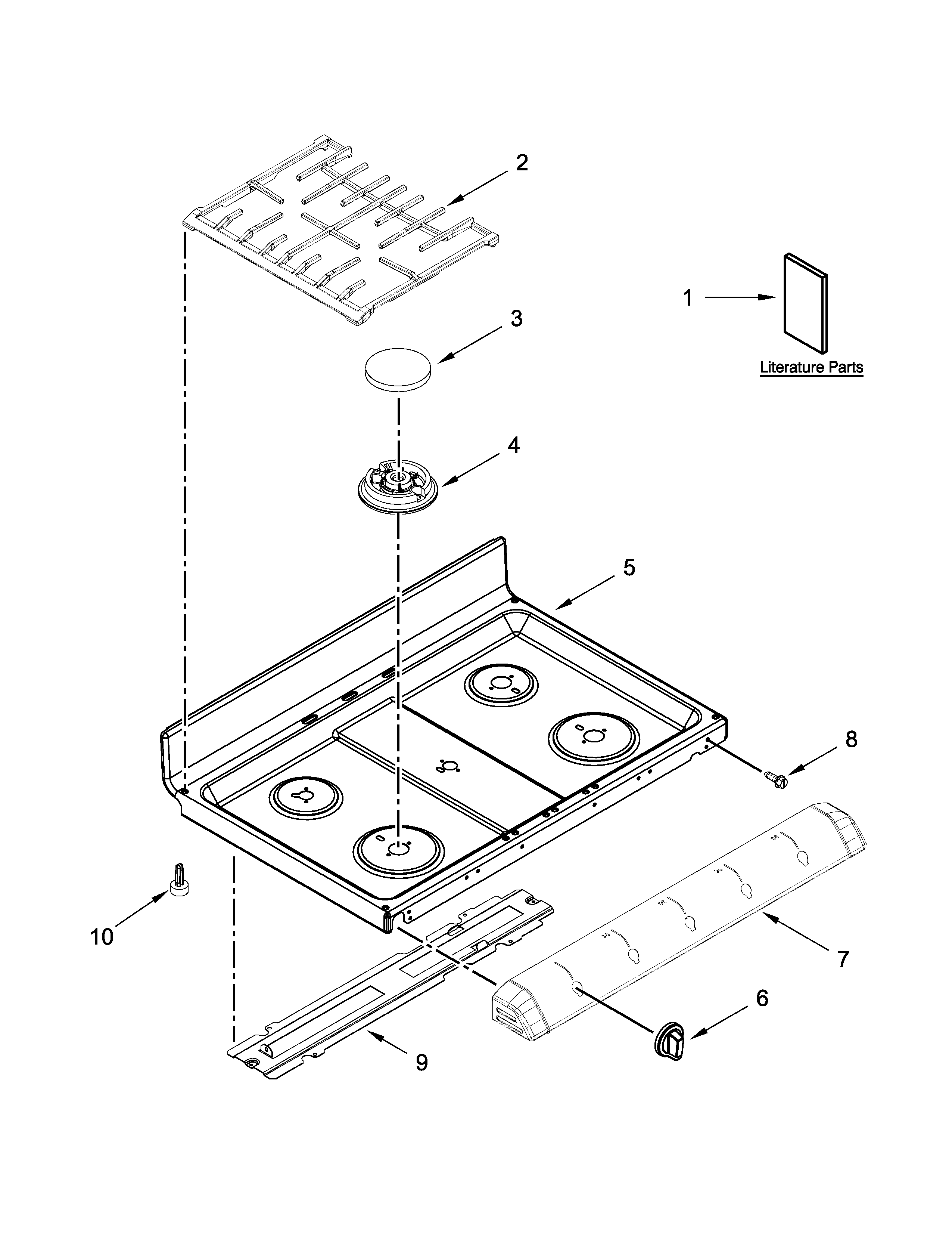 Maytag MGT8720DE00 cooktop parts diagram