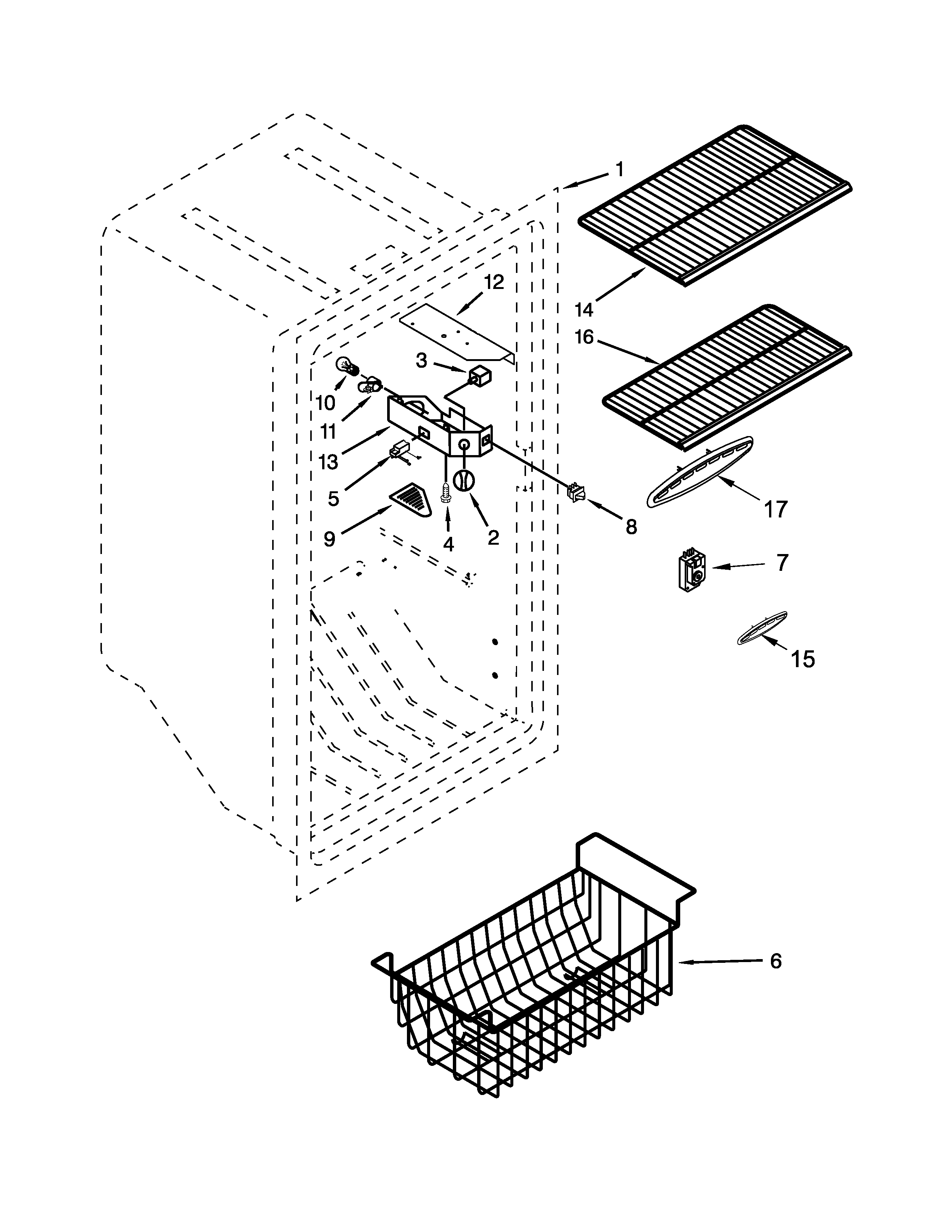 Whirlpool EV201NZTQ03 liner parts diagram