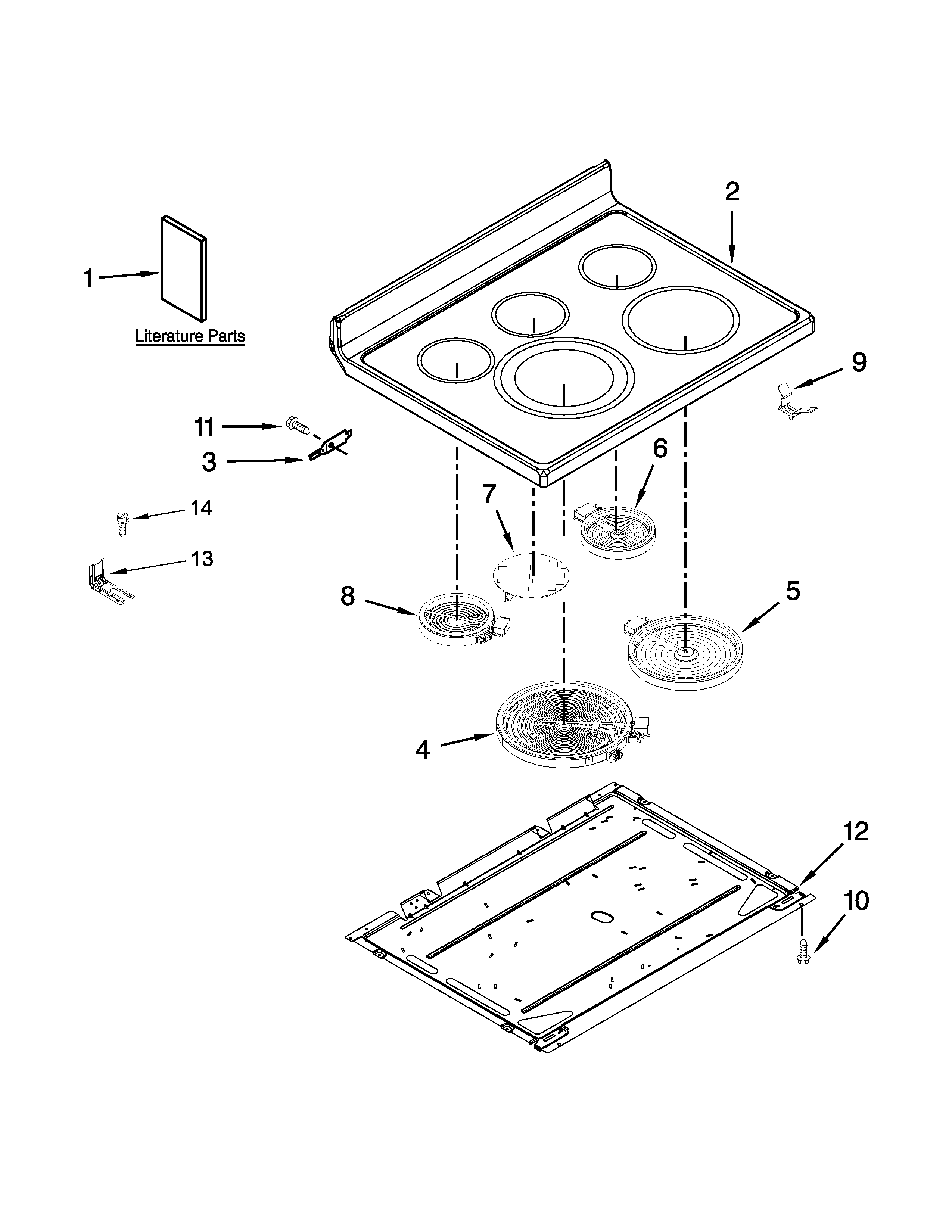 KitchenAid KERS202BSS1 cooktop parts diagram