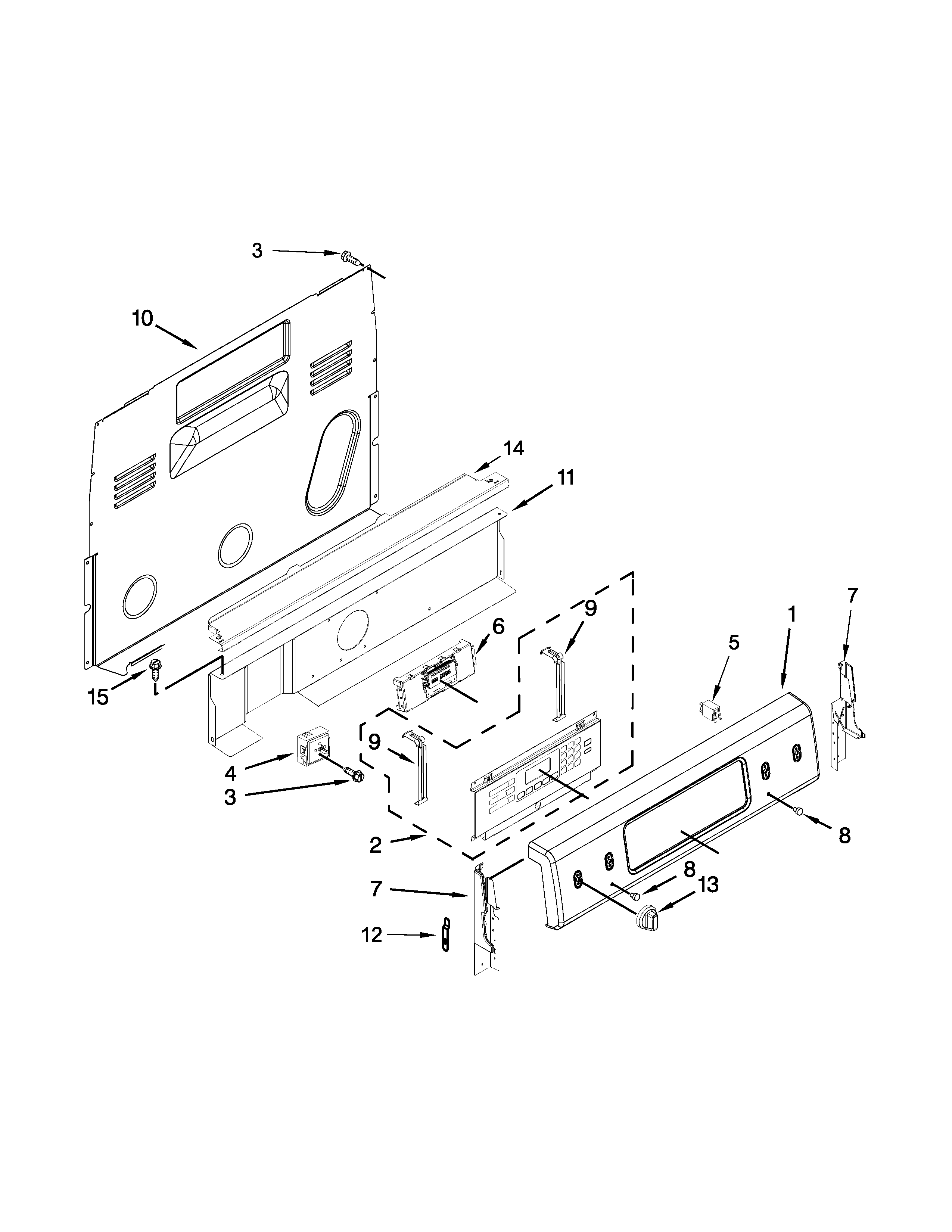 KitchenAid KERS202BSS1 control panel parts diagram