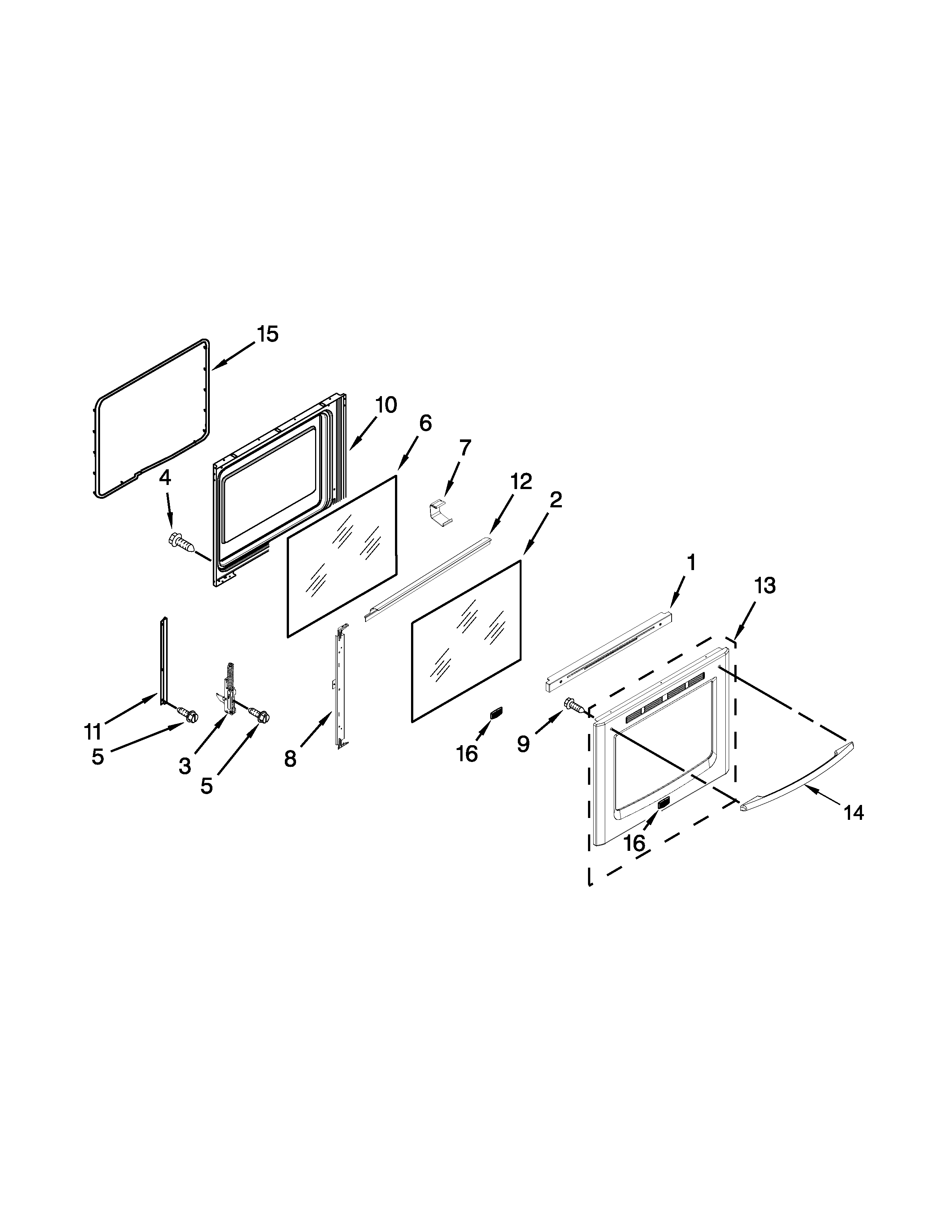 KitchenAid KERS202BSS1 door parts diagram