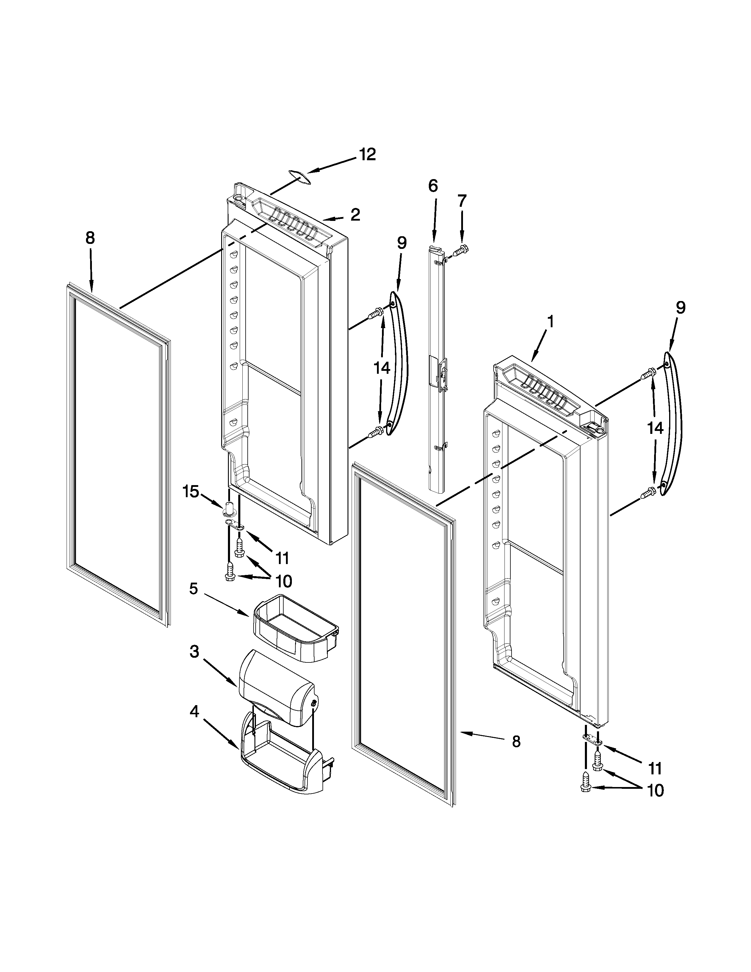 Maytag MFF2258VEW6 refrigerator door parts diagram