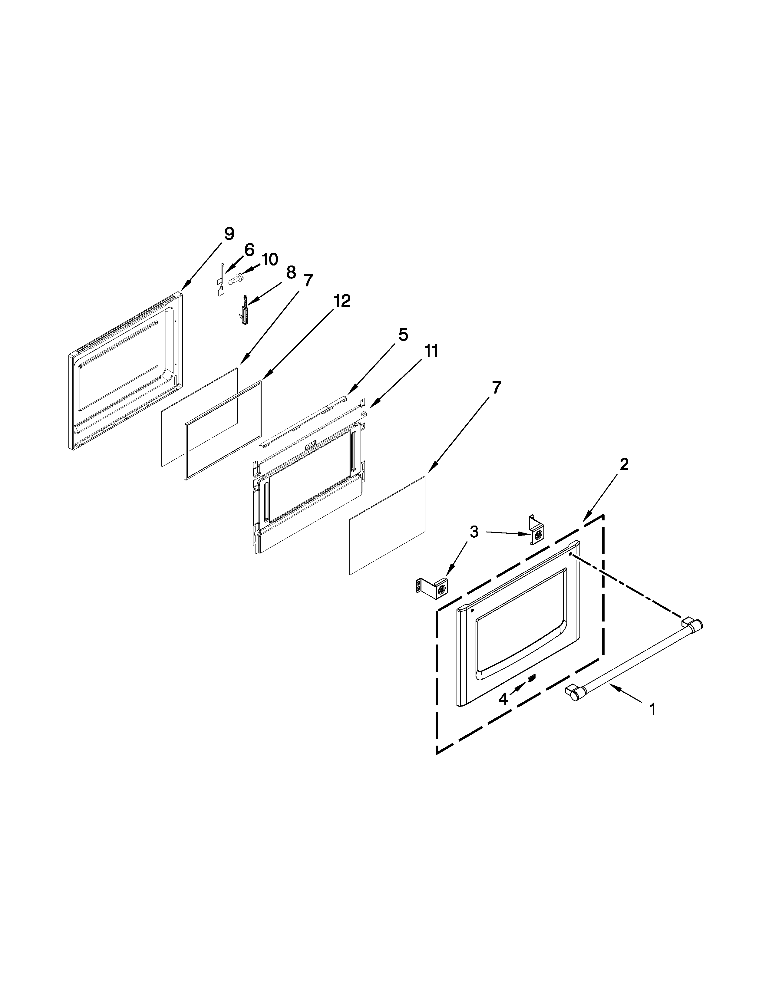 Maytag YMET8820DS00 lower door parts diagram