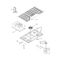 KitchenAid KCGS350ESS00 cooktop, burner and grate parts diagram