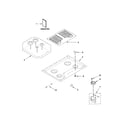 Whirlpool WCG51US0DB00 cooktop, burner and grate parts diagram