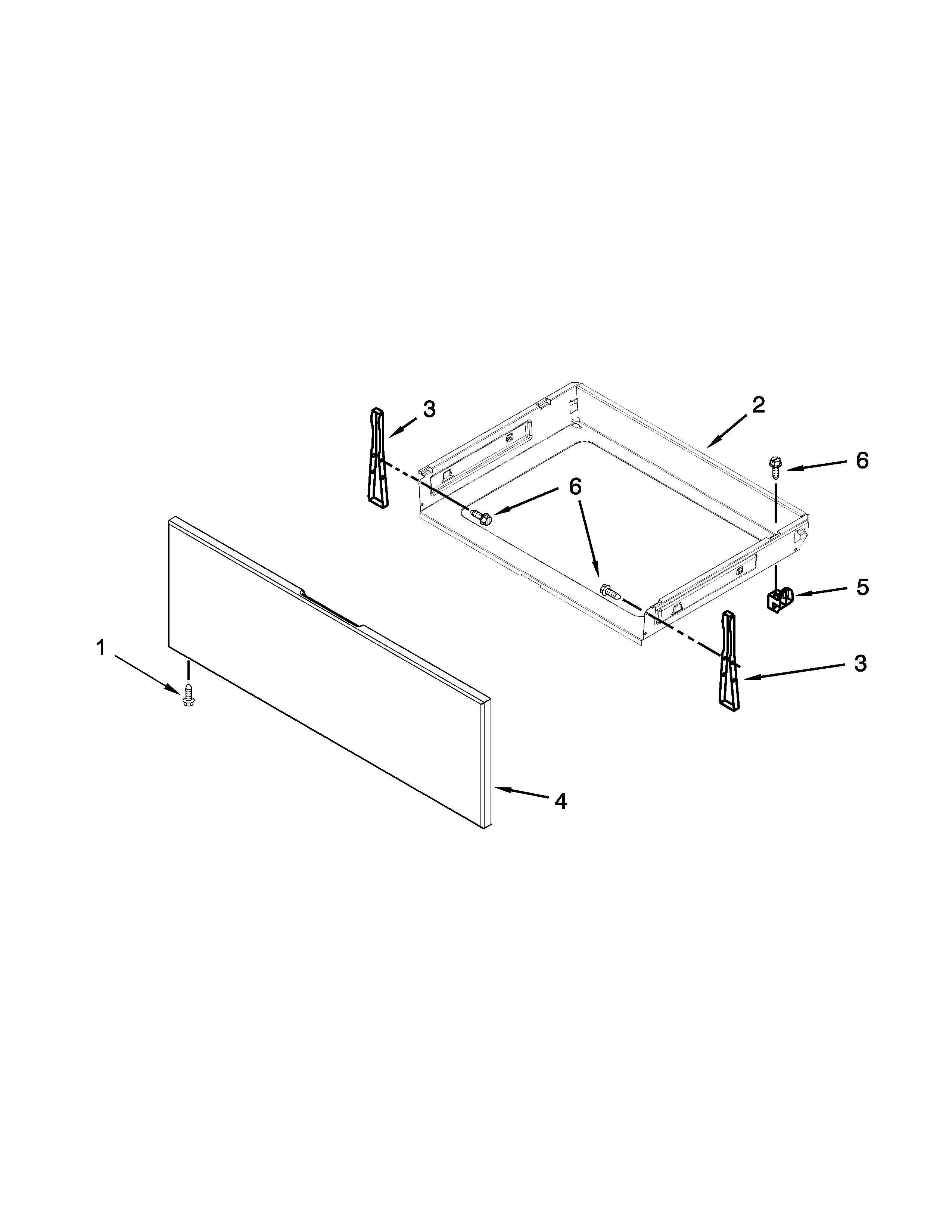 Whirlpool WFE710H0AH1 drawer parts diagram