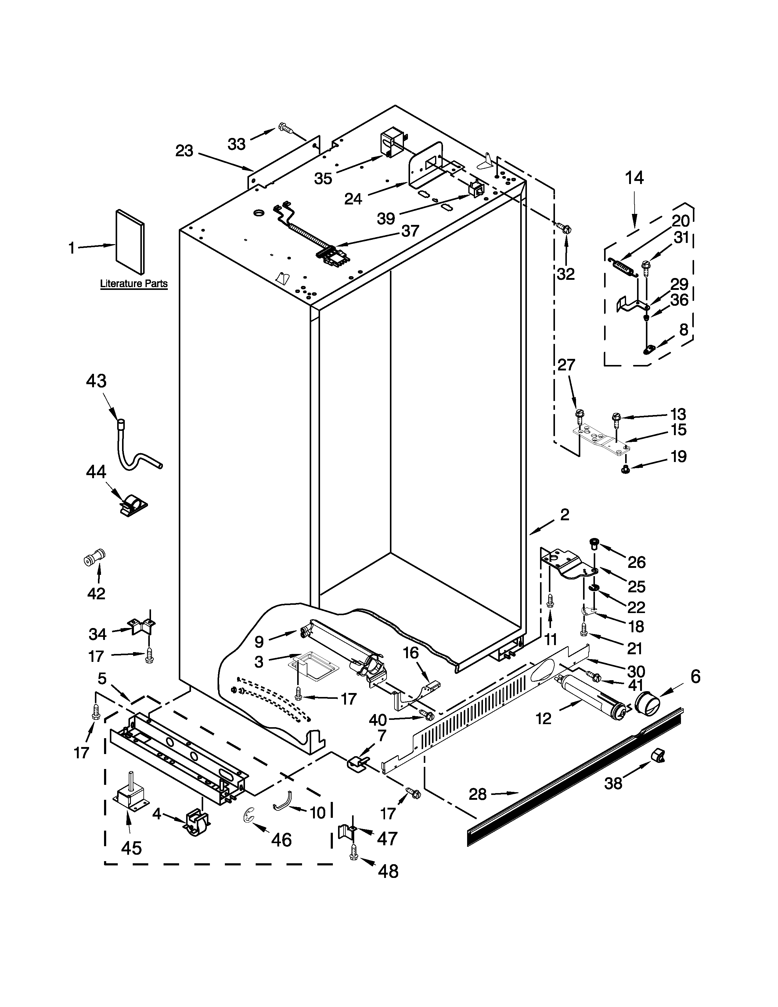 Jenn-Air JS42PPDUDB20 cabinet parts diagram