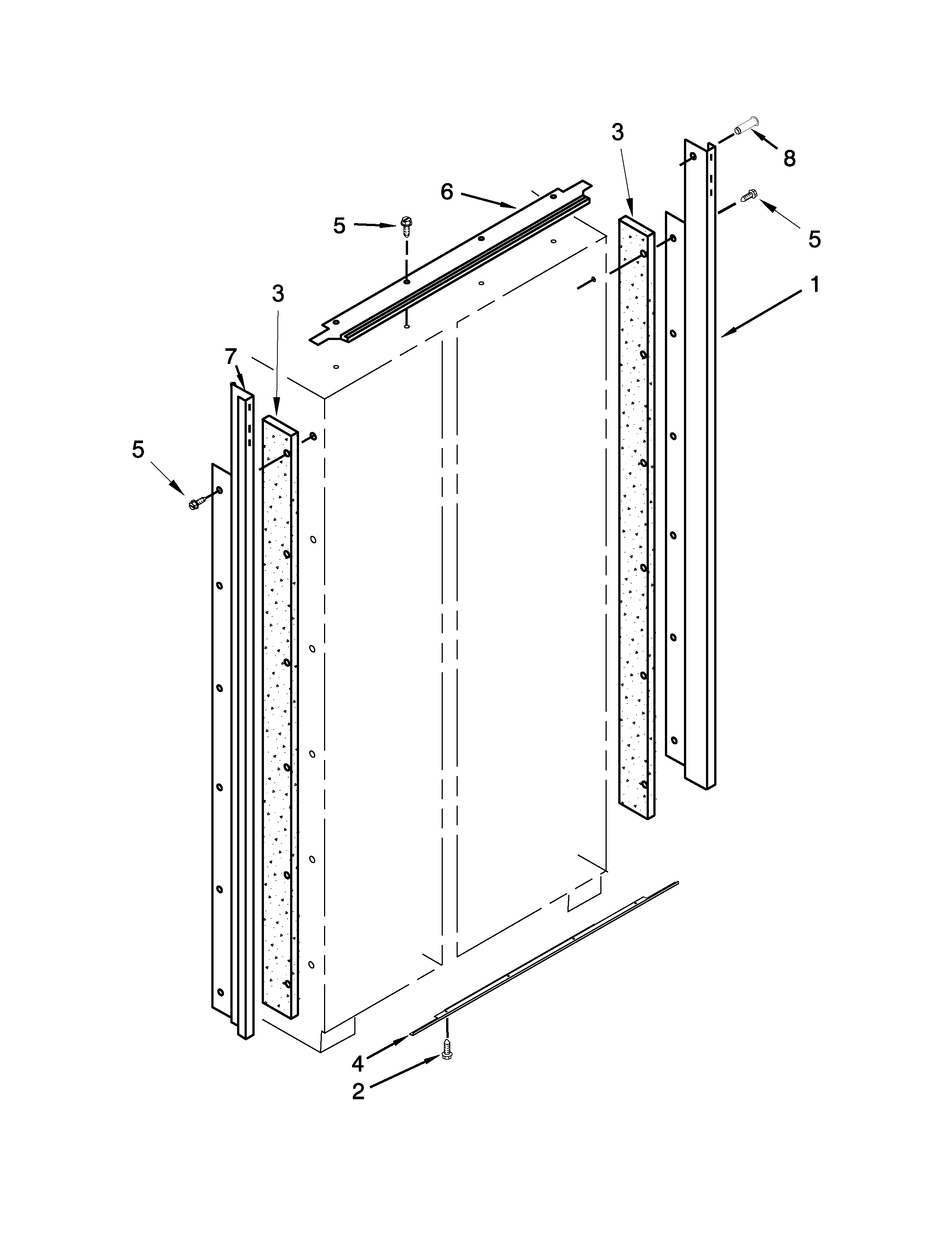 Jenn-Air JS42PPDUDB20 cabinet trim parts diagram