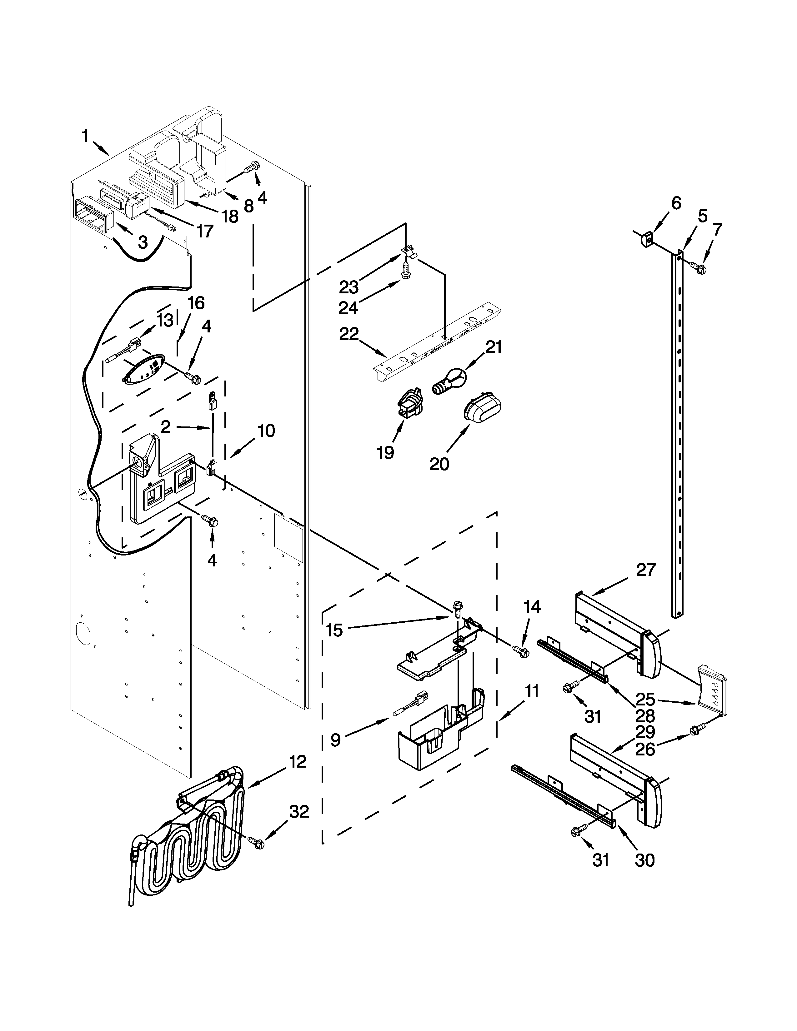 Jenn-Air JS42PPDUDB20 refrigerator liner parts diagram