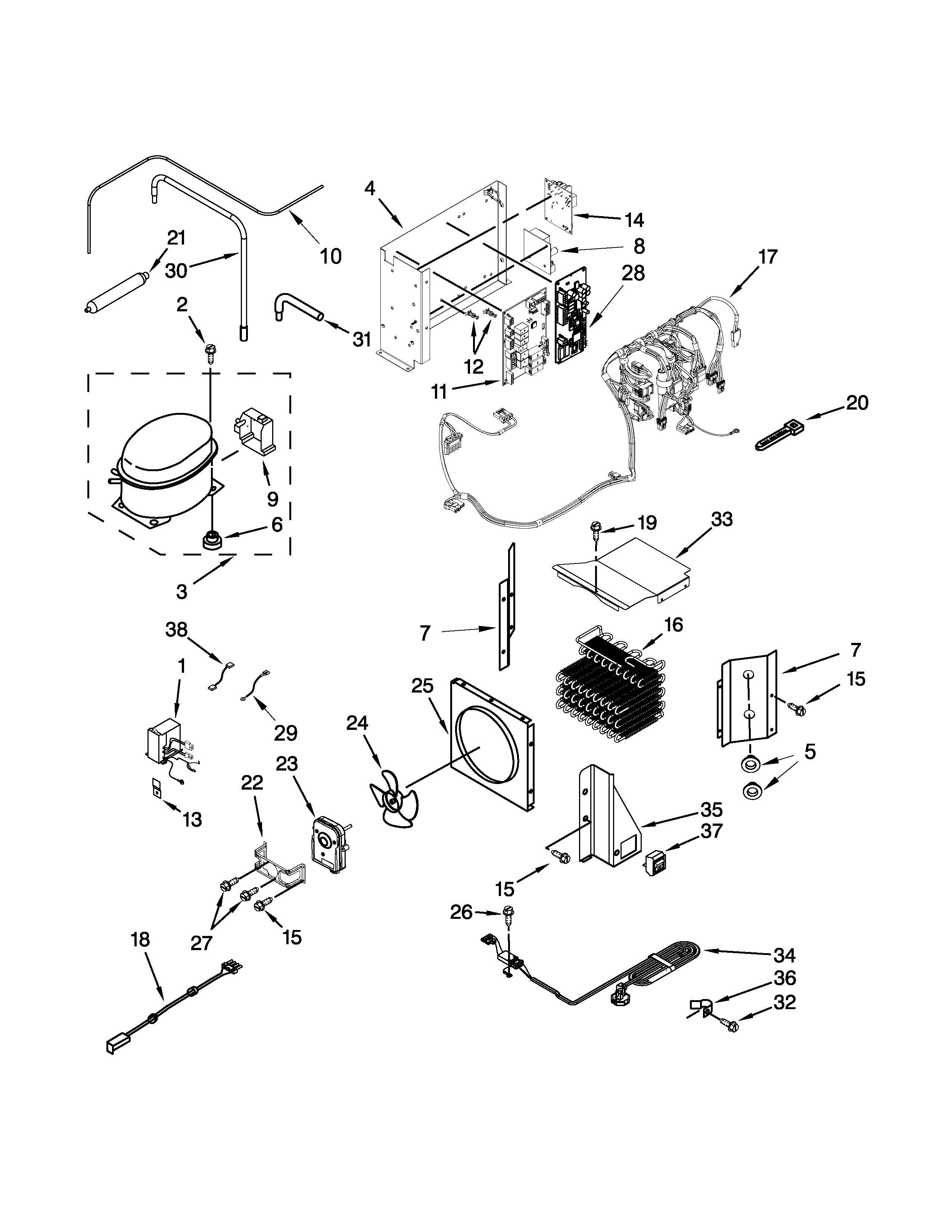 Jenn-Air JS42PPDUDB20 upper unit parts diagram