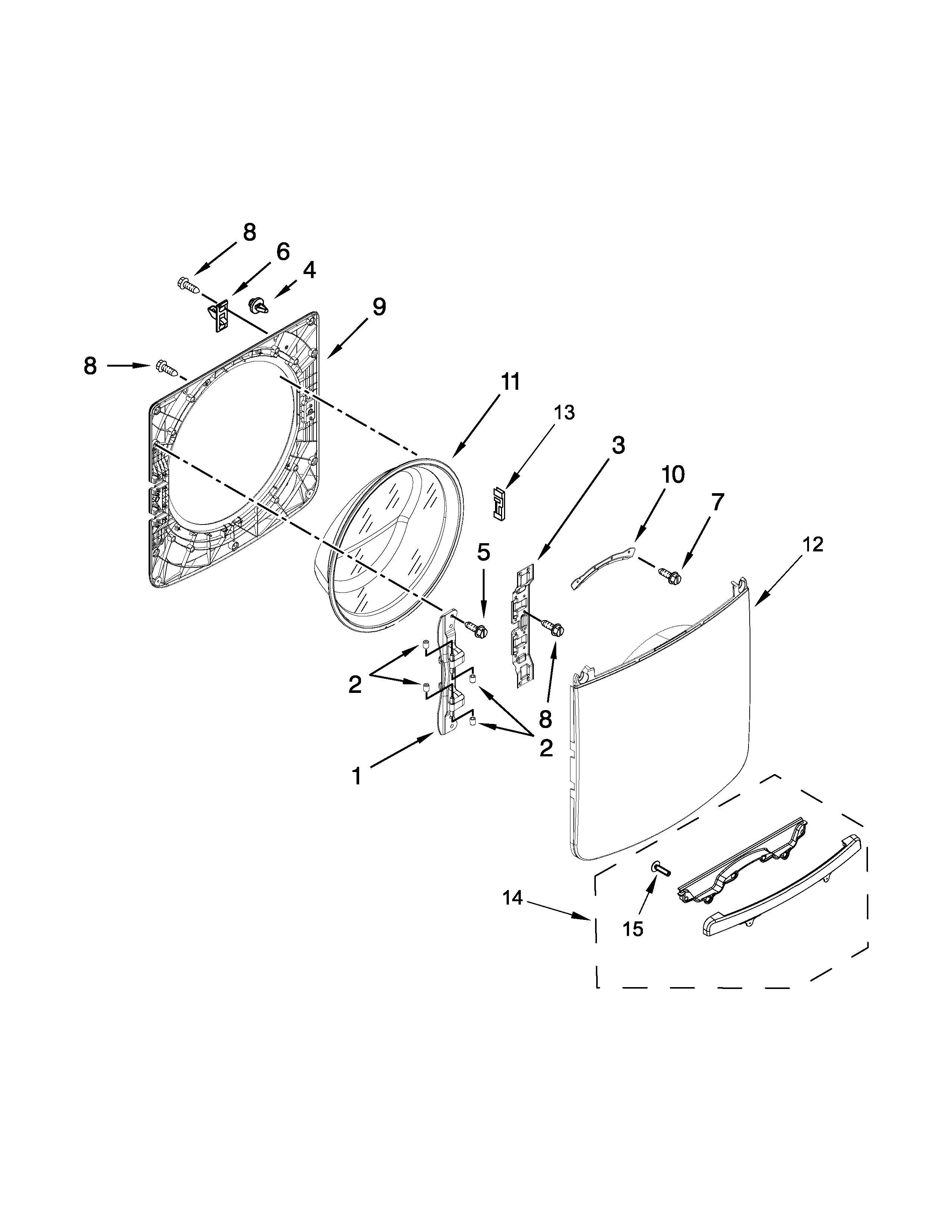 Maytag MHW4300DC0 door parts diagram