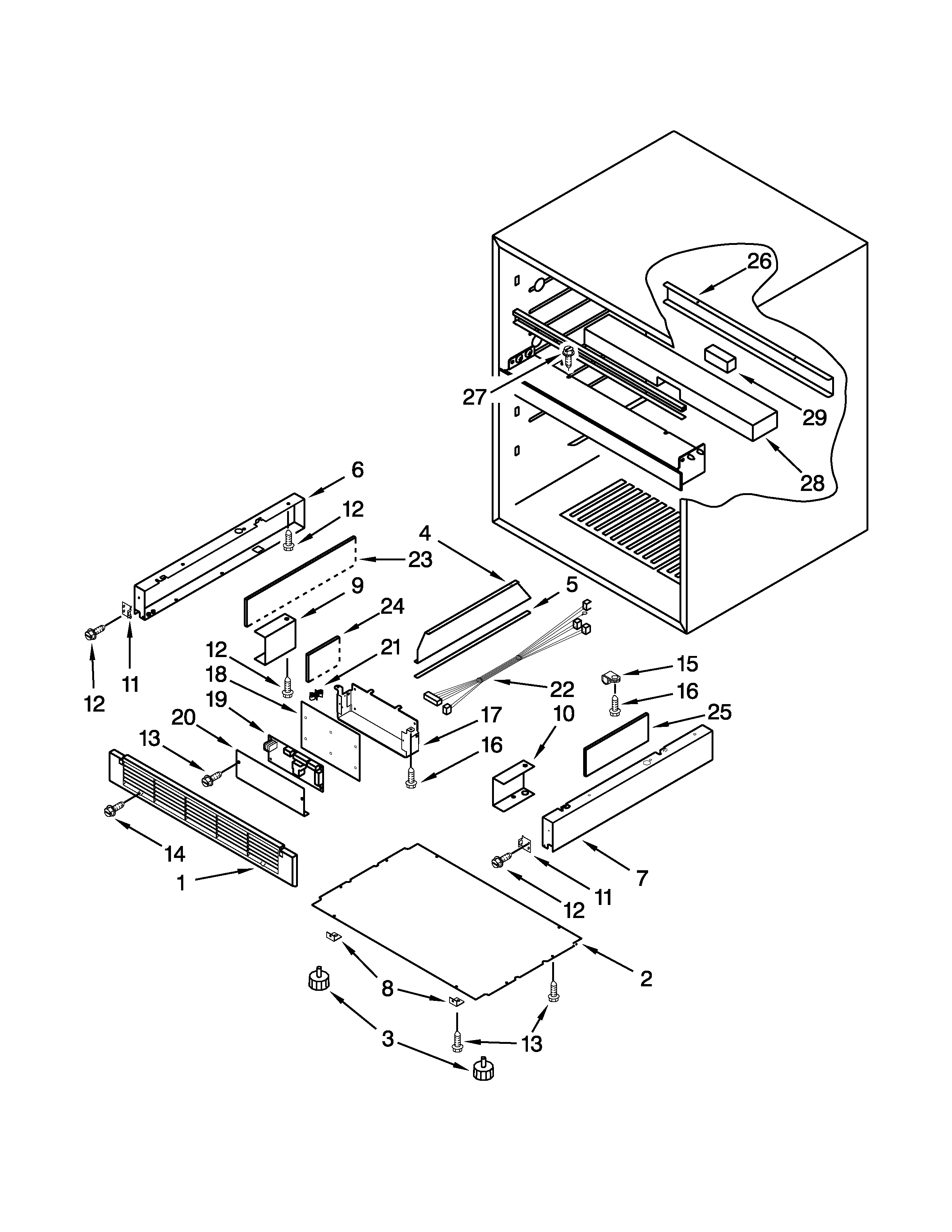 Jenn-Air JUD24FRACX00 liner parts diagram