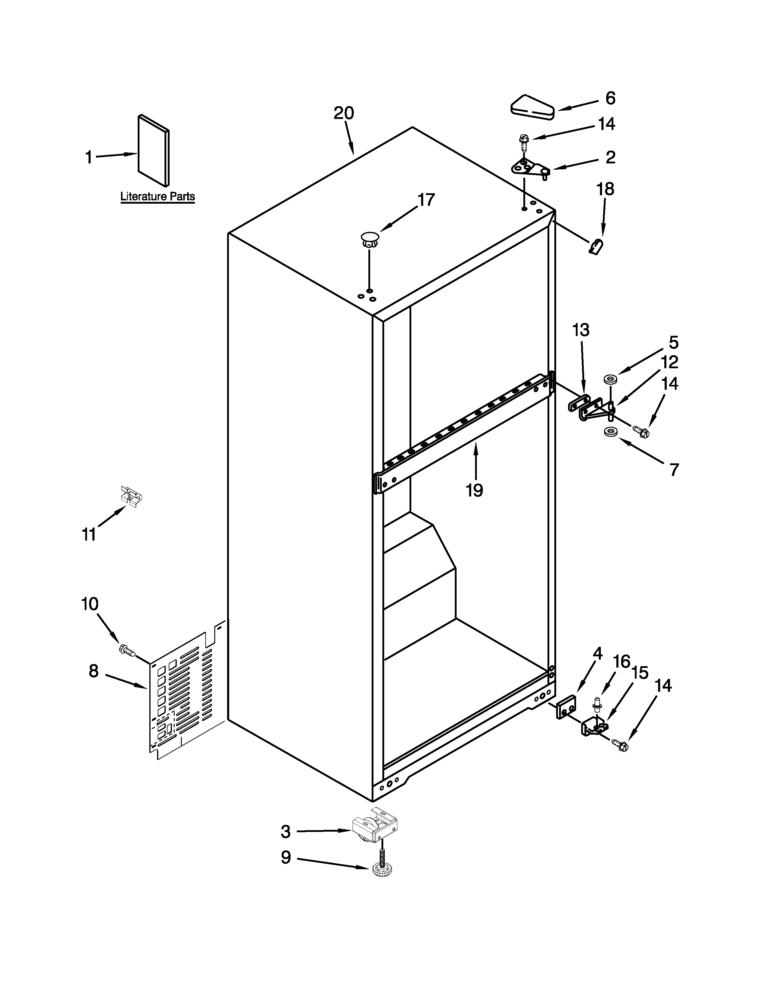 Maytag M8RXCGFXS04 cabinet parts diagram
