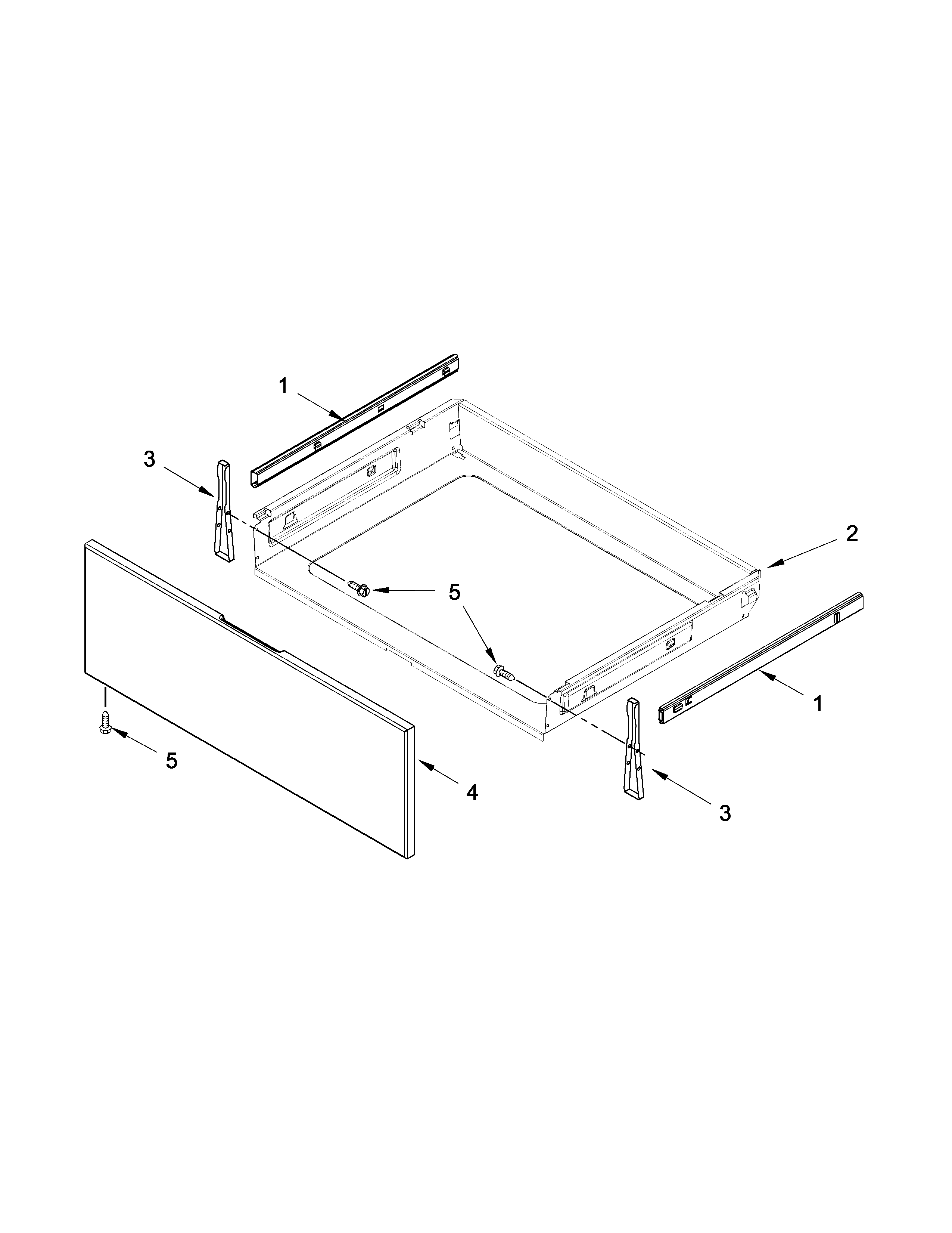 Whirlpool YWFE540H0BS1 drawer and broiler parts diagram