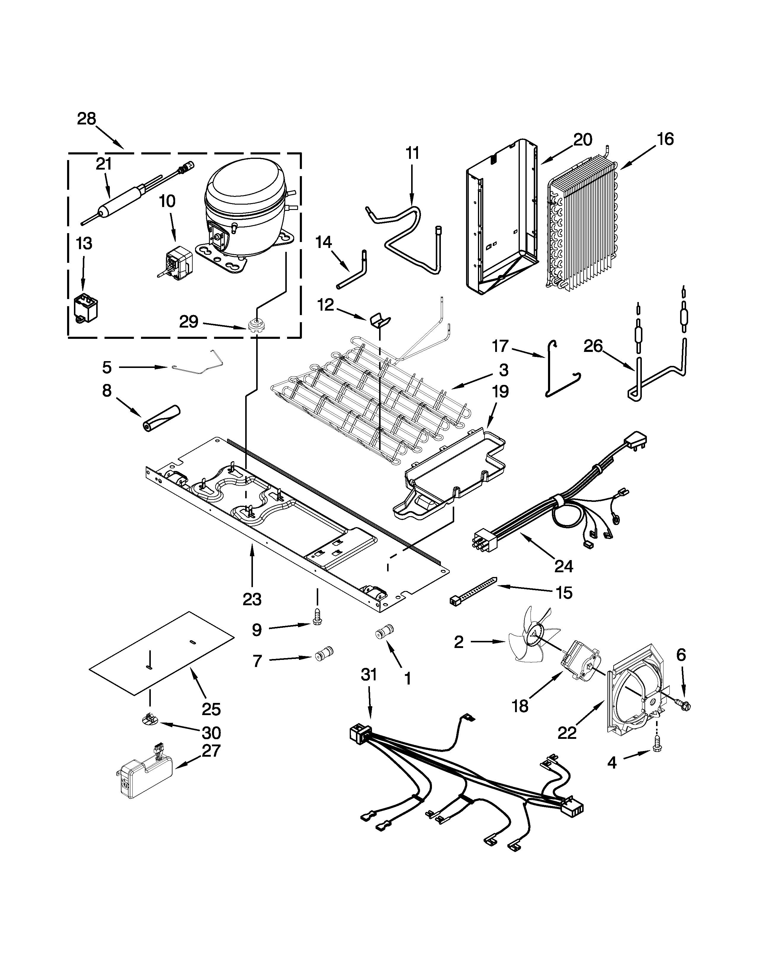 KitchenAid KSF26C4XYY04 unit parts diagram