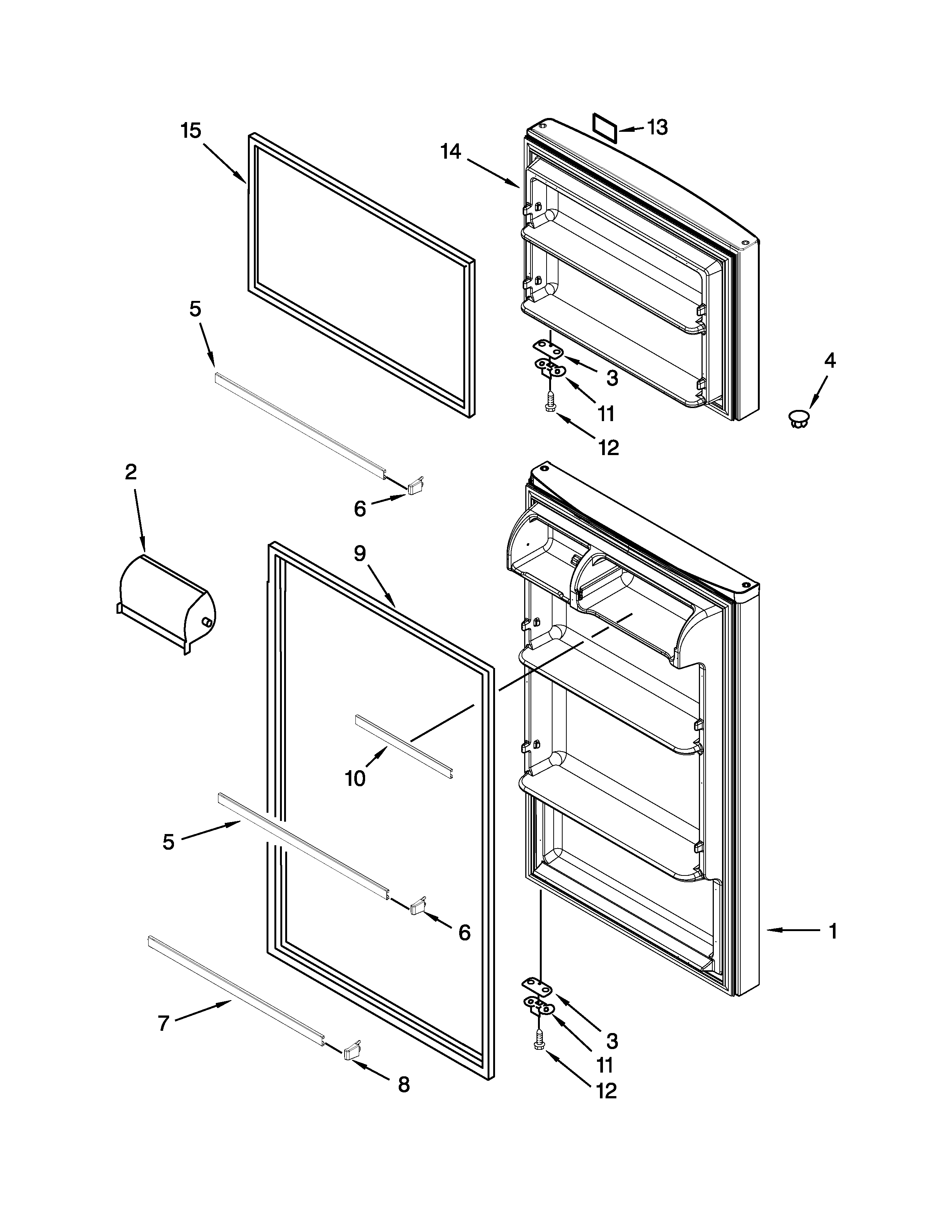 Whirlpool W8RXCGFXQ04 door parts diagram