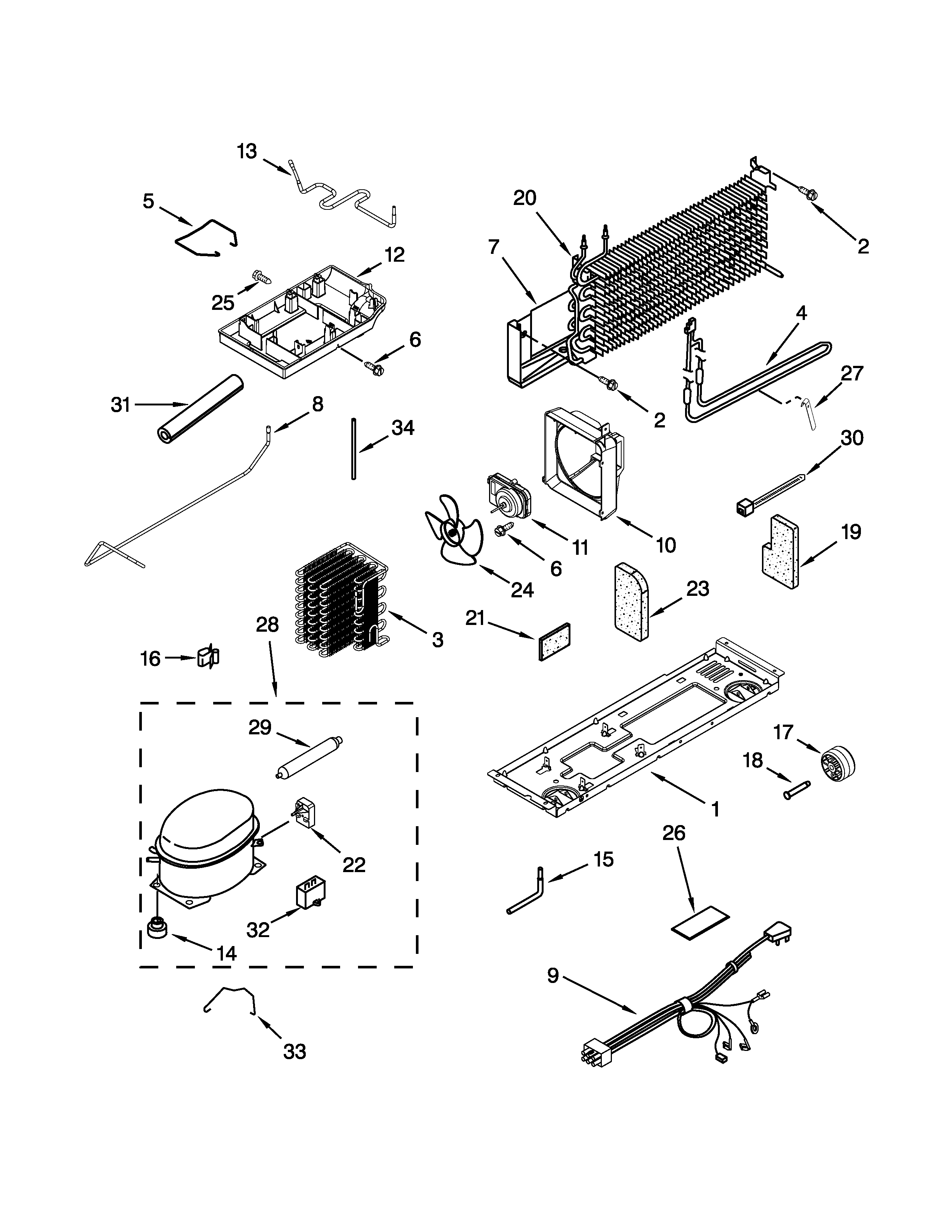 Whirlpool W8RXCGFXQ04 unit parts diagram
