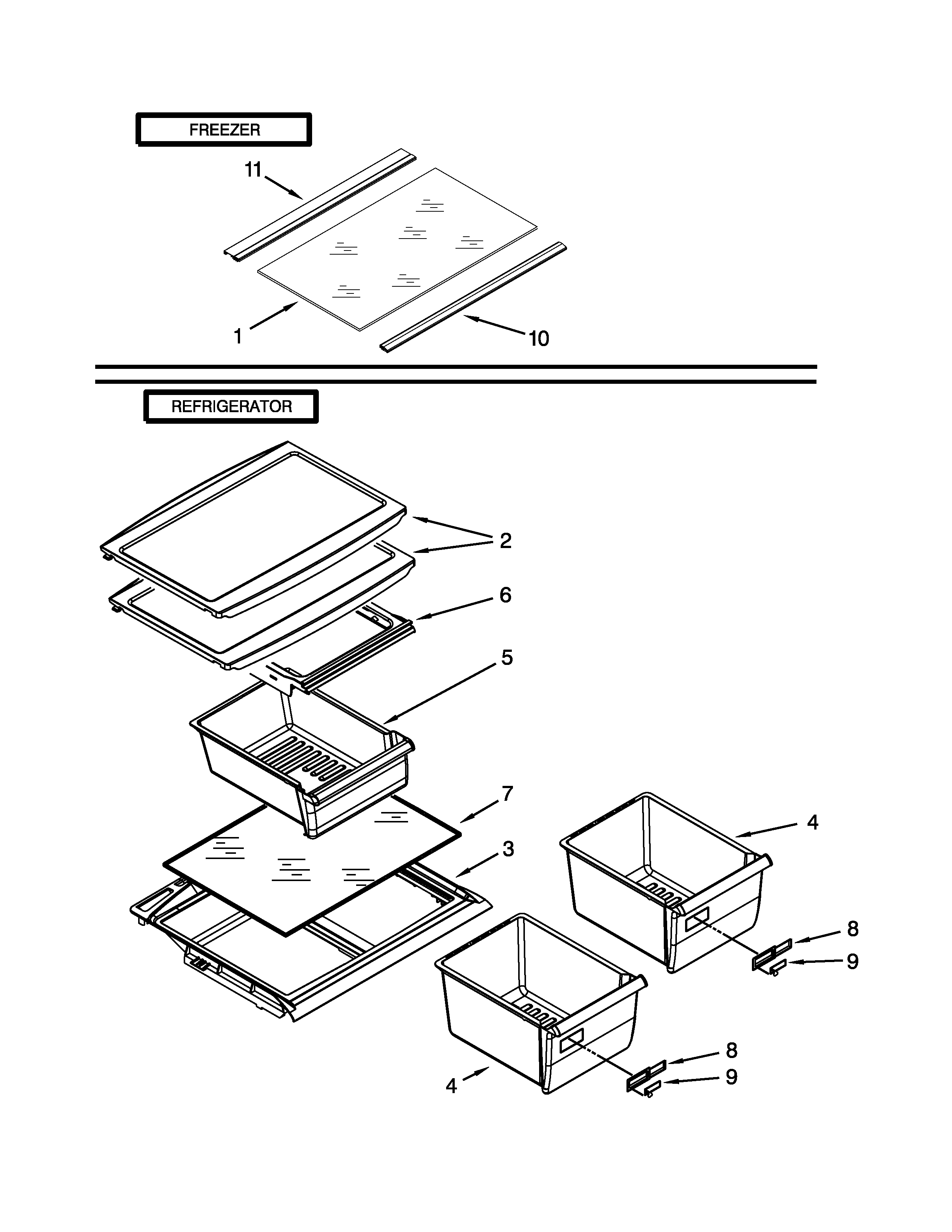 Whirlpool W8RXCGFXQ04 shelf parts diagram