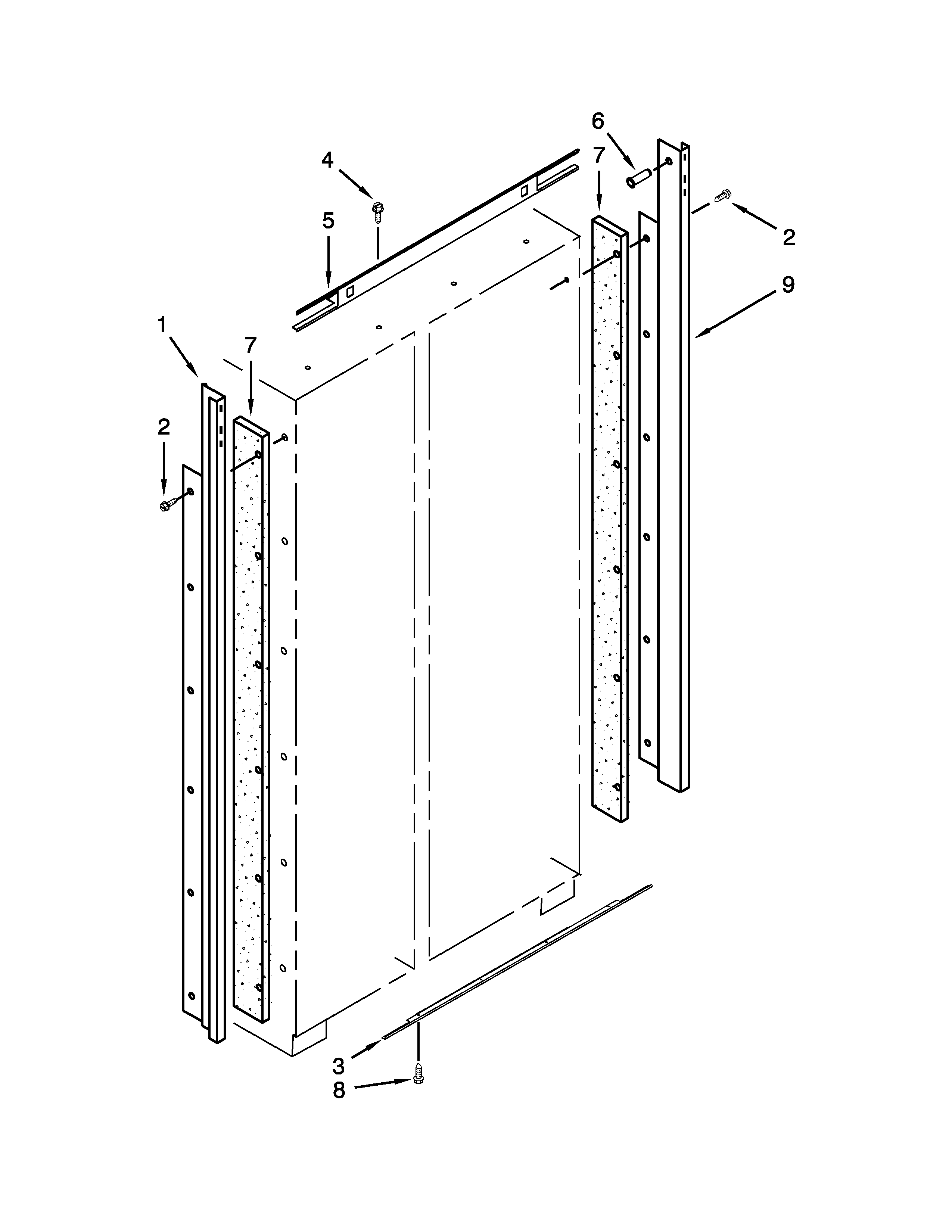 Jenn-Air JS42NXFXDW10 cabinet trim parts diagram